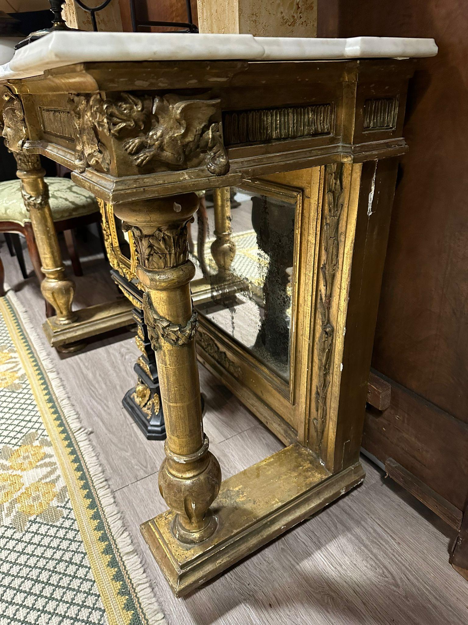 Etonnante console du 19ème siècle Empire Napoléon III en vente 4