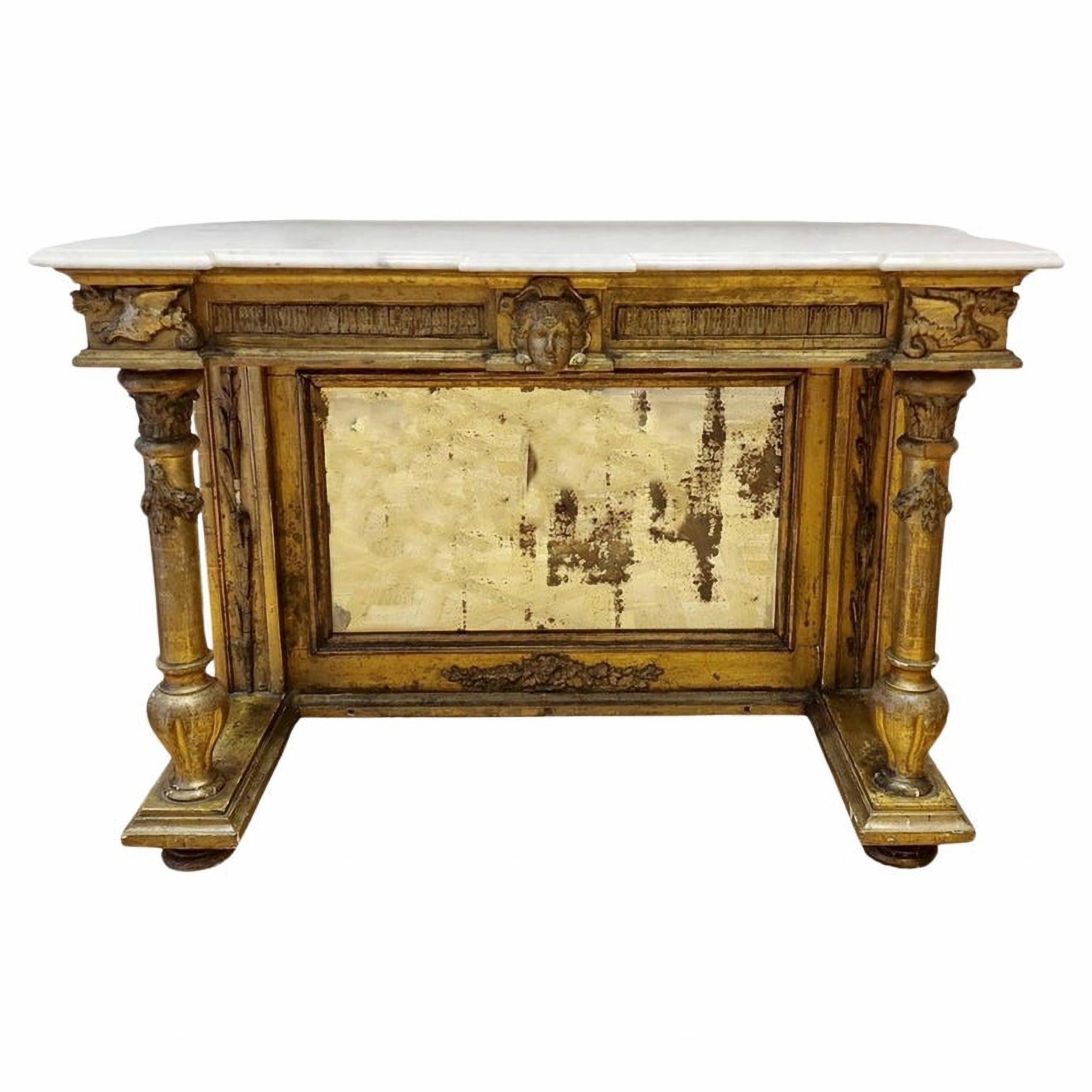 Amazing 19th Century Important Console Empire Napoleon III In Good Condition For Sale In Madrid, ES