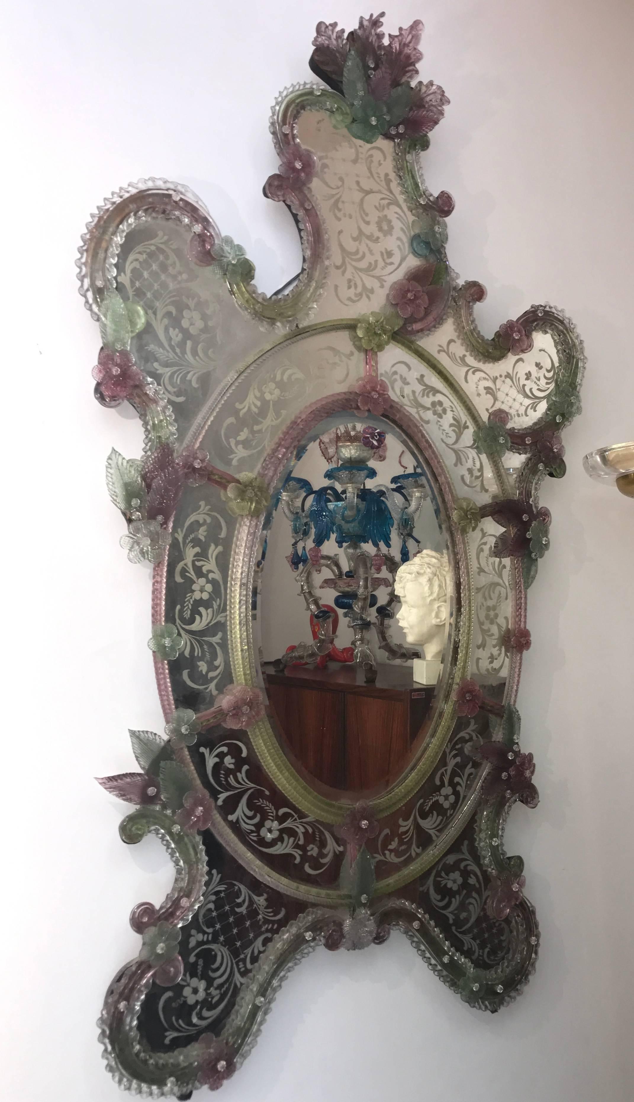 Amazing 19th Century Venetian Mirror, Murano, 1870 2