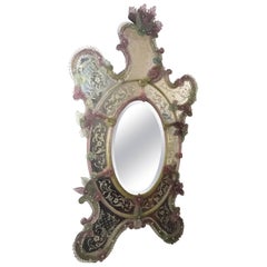 Magnifique miroir vénitien du 19ème siècle, Murano, 1870