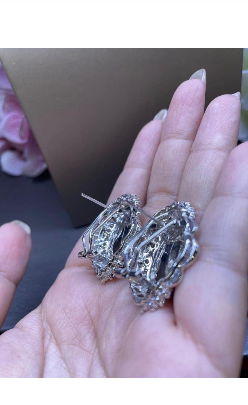 Zertifizierte 15,00 Karat Burma-Rubinen Diamanten 18k Gold Ohrringe Damen im Angebot