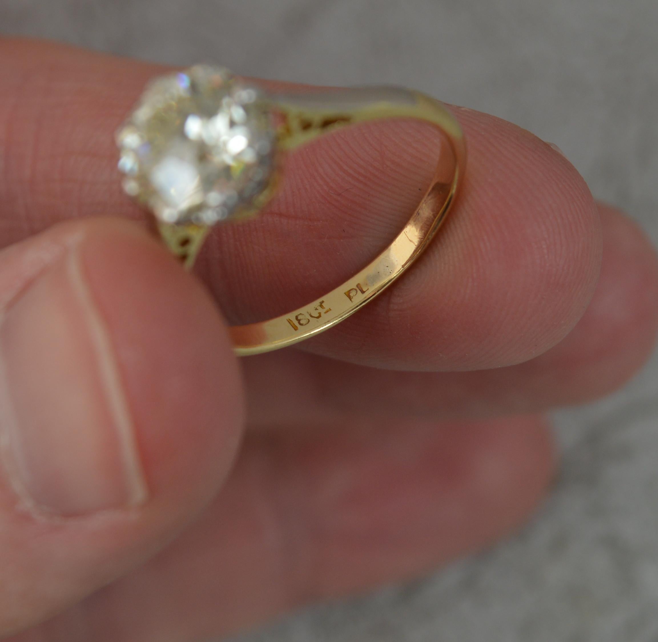 Amazing 2.30ct Vs Old Cut Diamond and 18ct Gold Solitaire Engagement Ring 3