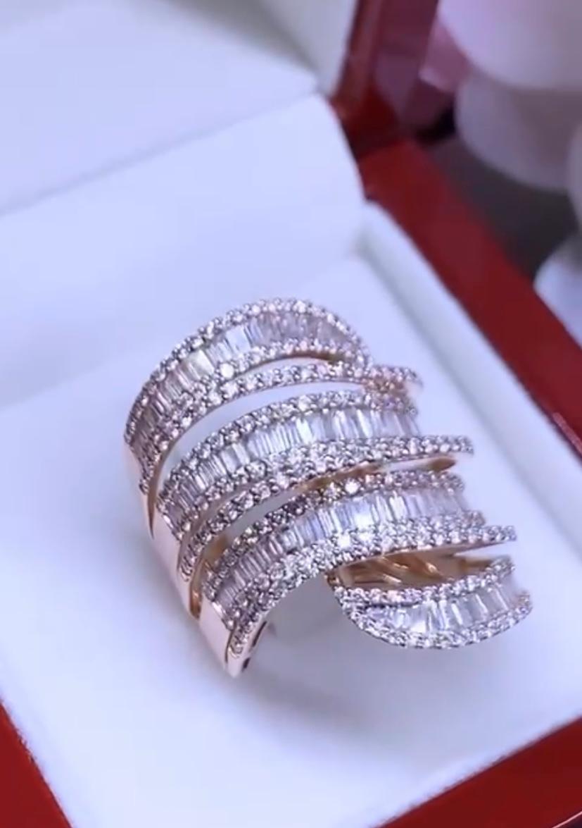 Baguette Cut Amazing 2.49 carats of diamonds on ring  For Sale