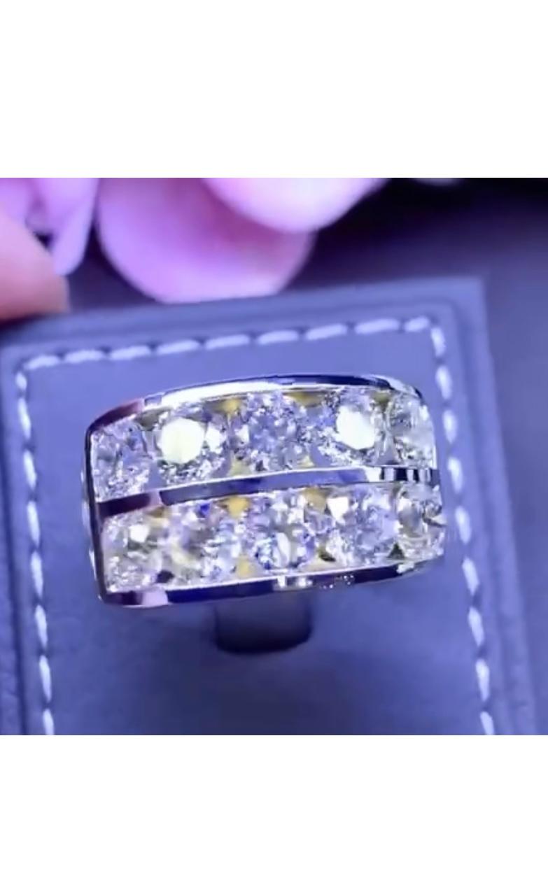 Certified 3.00 Carats Natural Diamonds 18K Gold Band  For Sale 1