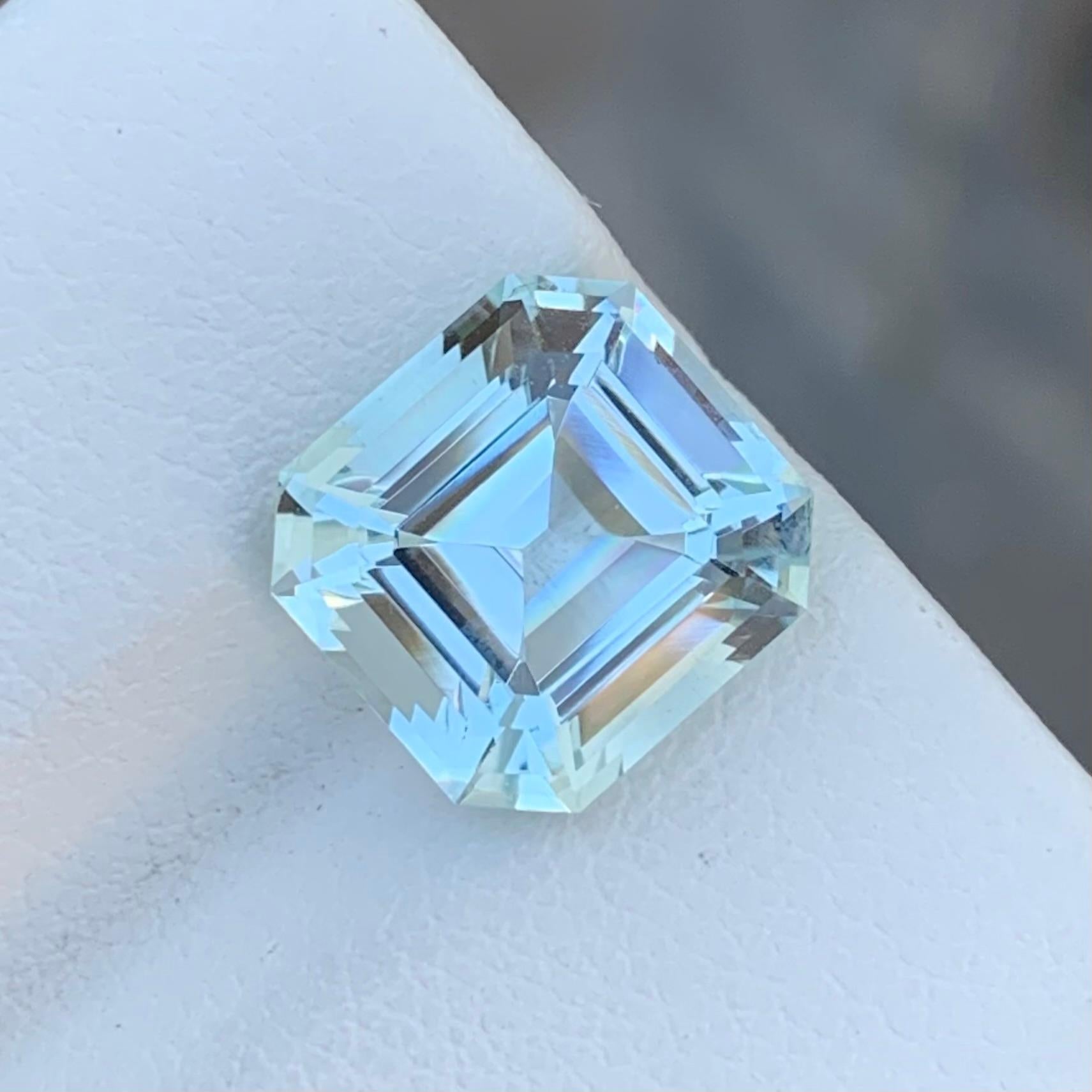 Loose Aquamarine 
Weight: 4.15 Carat 
Dimension: 10 x 9.8 x 6.6 Mm 
Colour : Blue and white 
Origin: Shigar Valley, Pakistan 
Treatment: Non 
Certificate : On Demand 

Aquamarine is a captivating gemstone known for its enchanting blue-green hues
