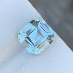 Amazing 4.15 Carats Natural Loose Unheated Aquamarine Asscher Cut Gem For Ring