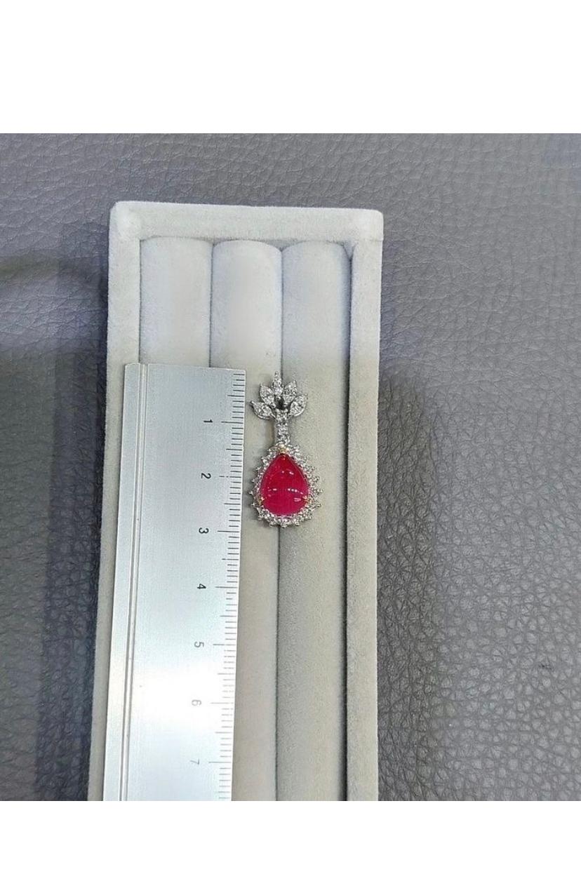 AIG certified 6.50 ct Burma rubies and 2.11 ct diamonds on 18k gold earrings For Sale 1