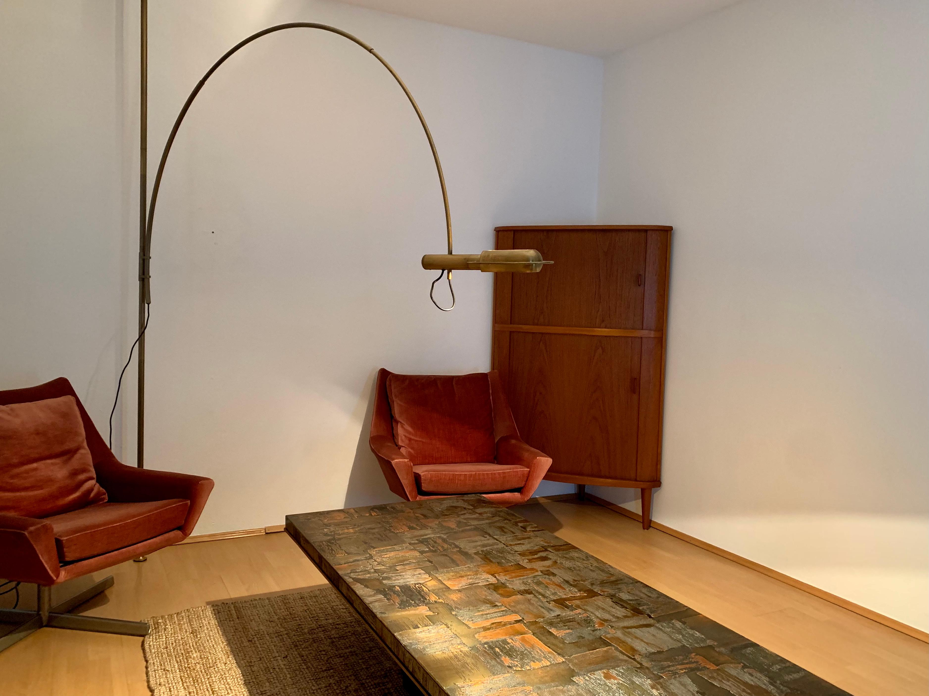 Amazing Adjustable Arc Floor Lamp by Florian Schulz For Sale 5