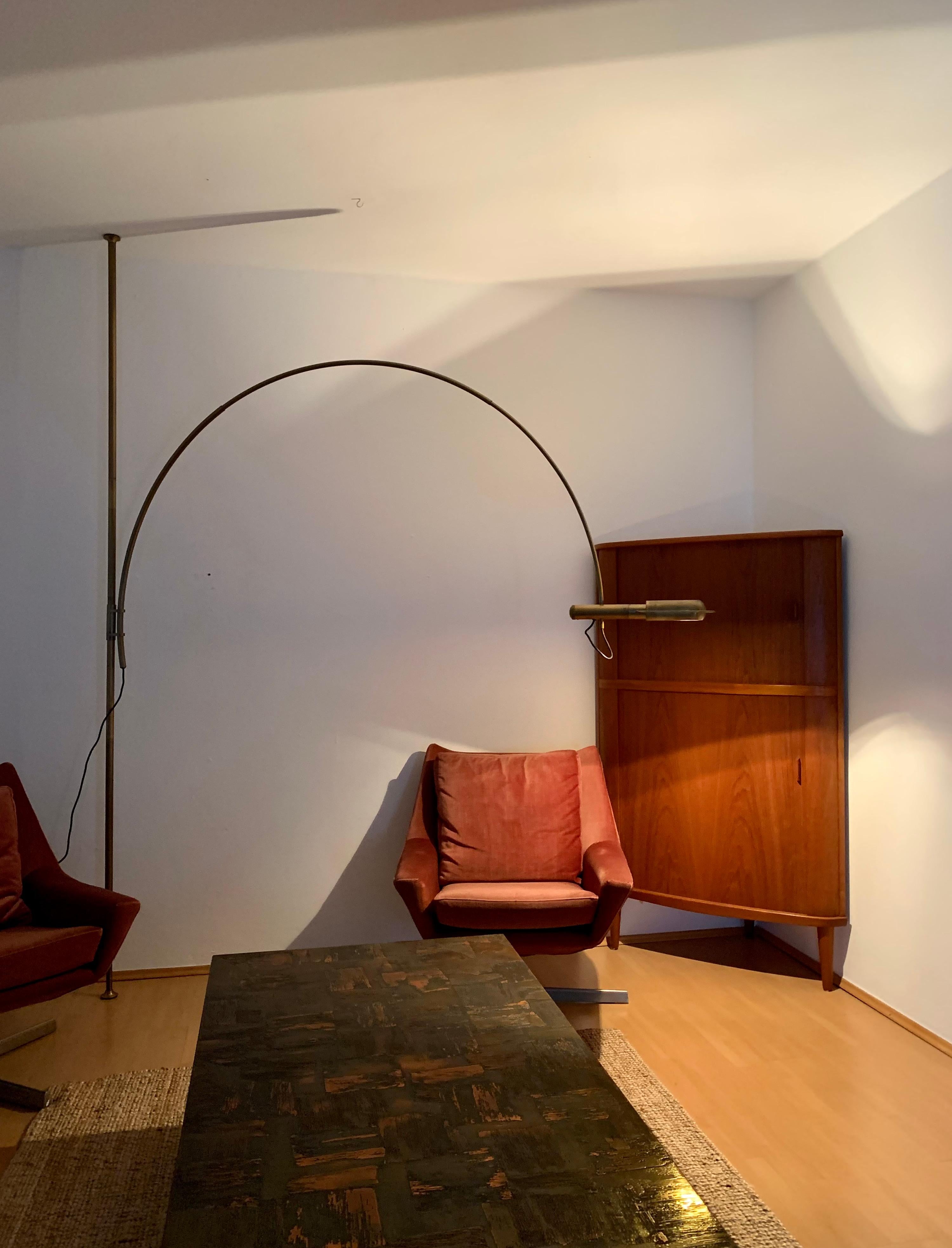 Amazing Adjustable Arc Floor Lamp by Florian Schulz For Sale 6