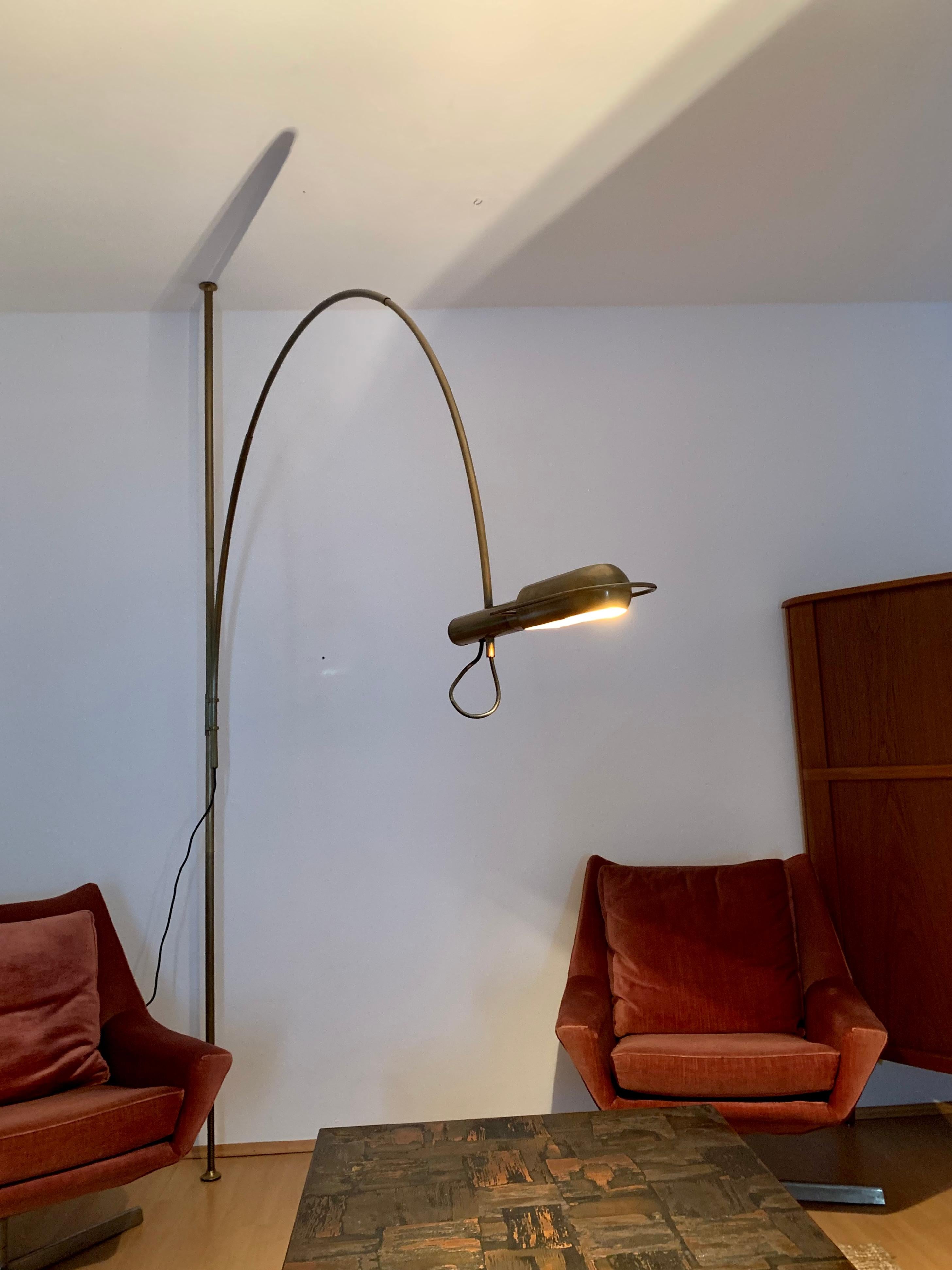 Amazing Adjustable Arc Floor Lamp by Florian Schulz For Sale 7
