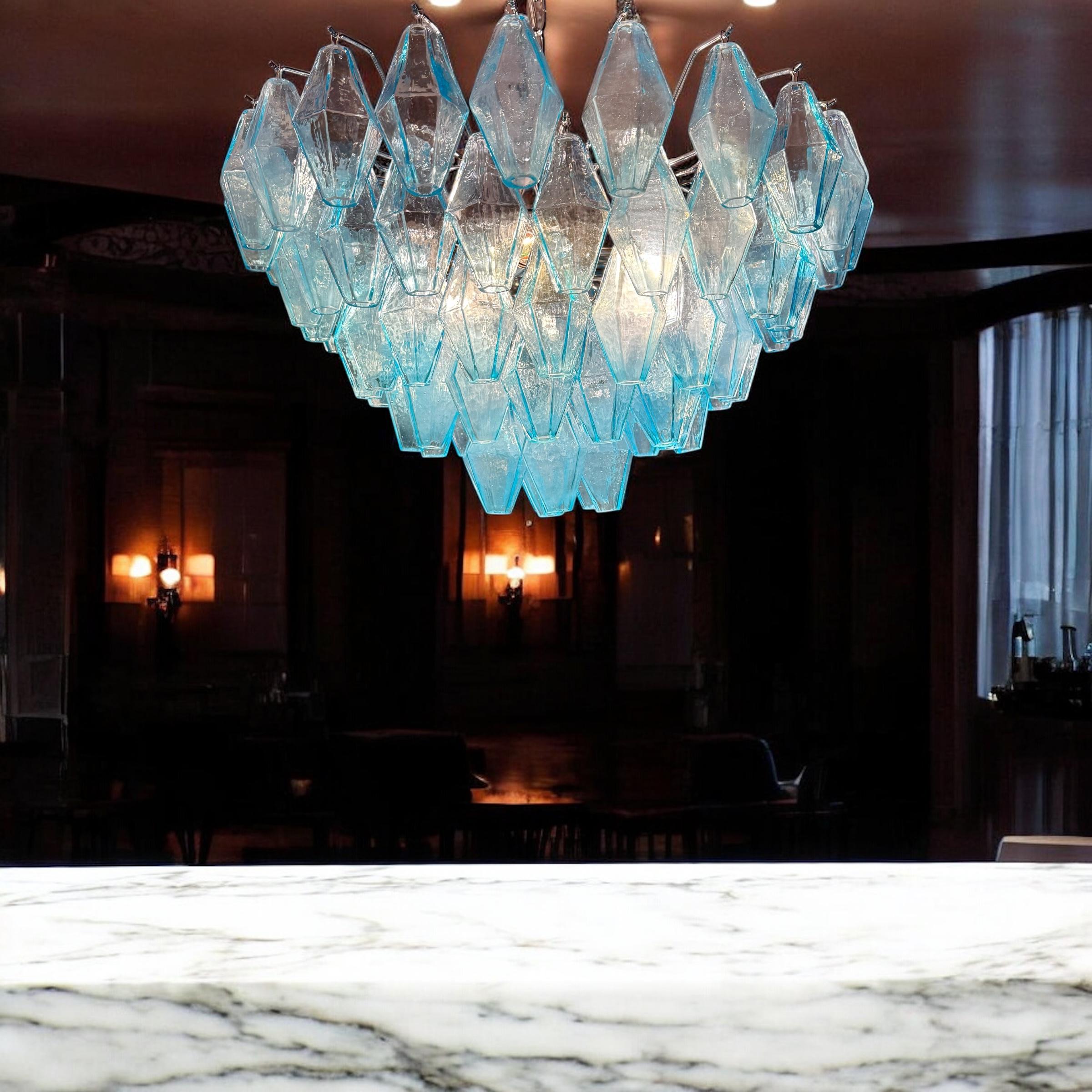Increíble Lámpara o Plafón de Cristal de Murano Poliedri Azul Alight en venta 5