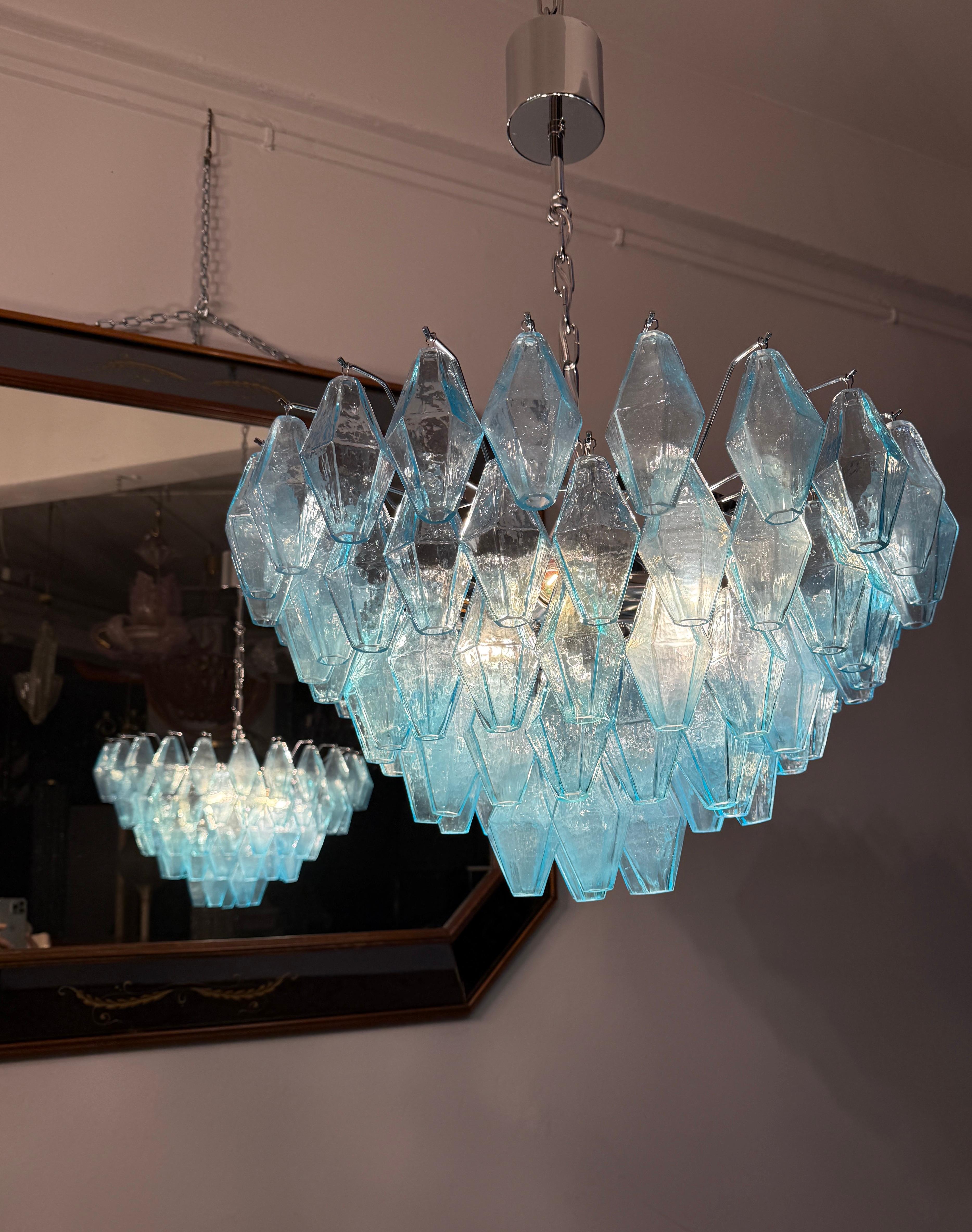 Increíble Lámpara o Plafón de Cristal de Murano Poliedri Azul Alight en Excelente estado para la venta en Rome, IT