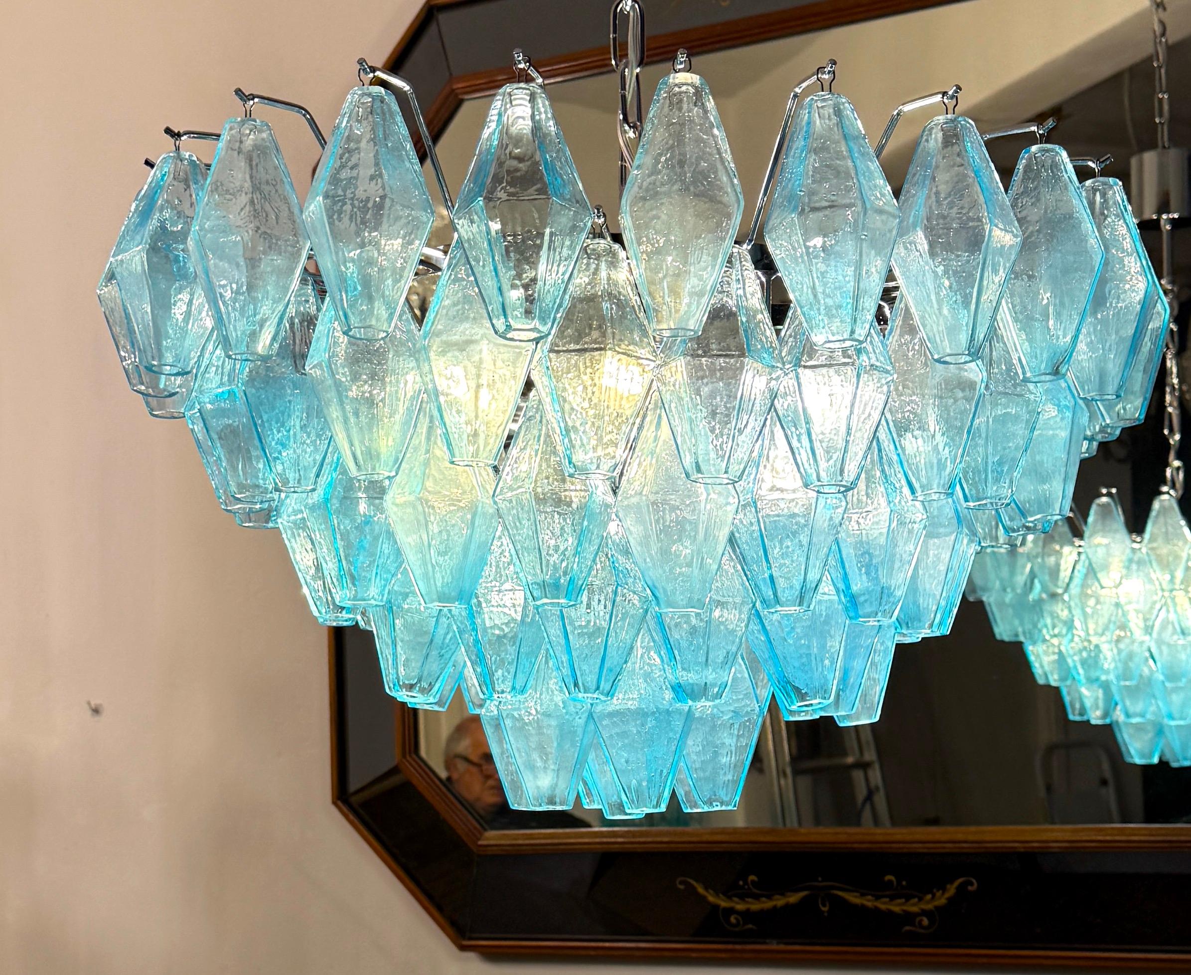 Increíble Lámpara o Plafón de Cristal de Murano Poliedri Azul Alight en venta 2