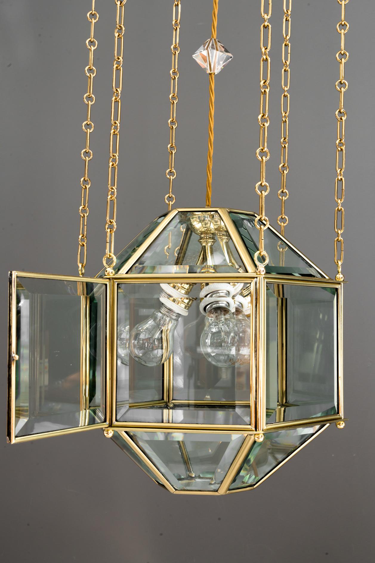 Amazing and Big Chandelier with Original Cut Glasses, Vienna, circa 1910s 1