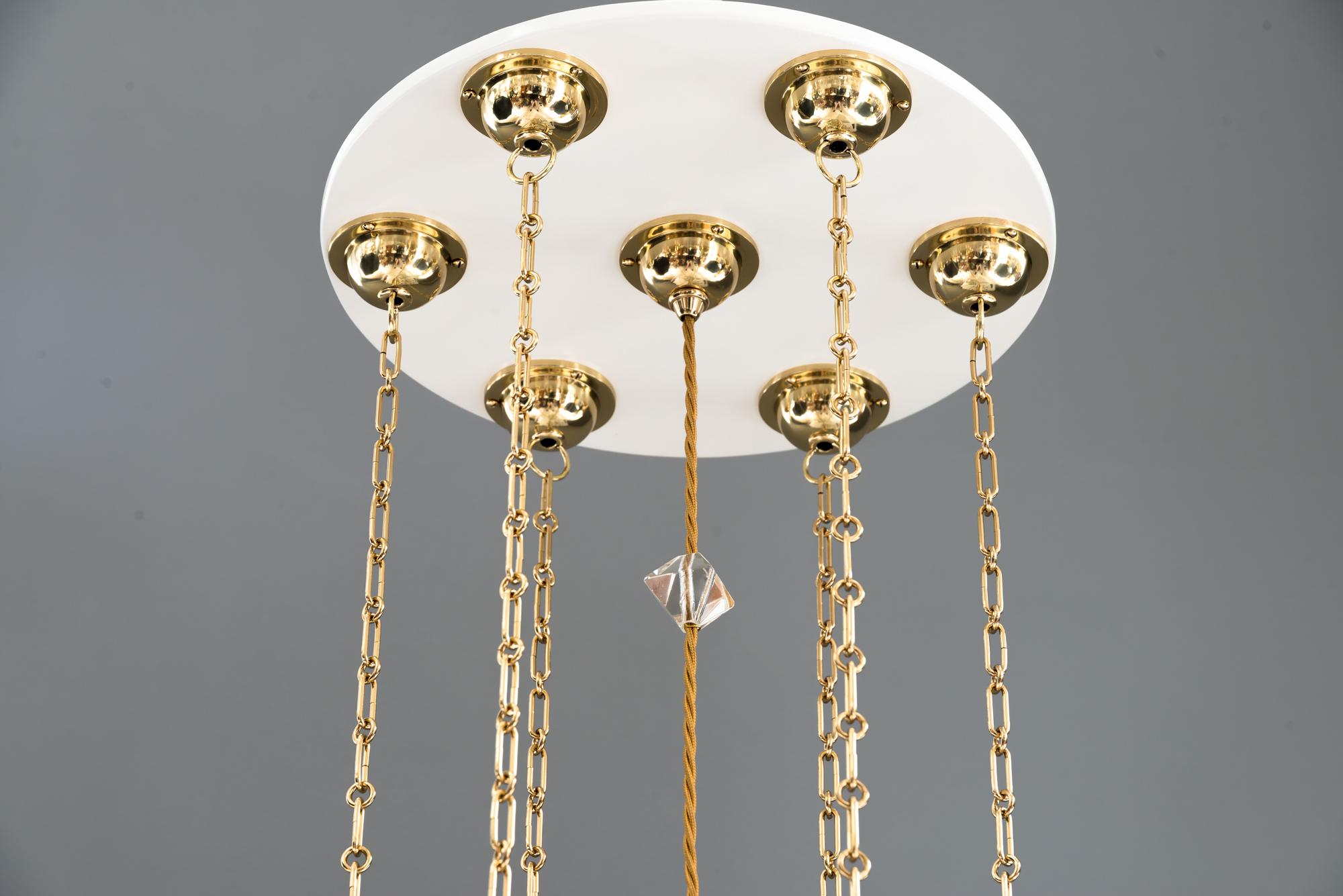 Austrian Amazing and Big Chandelier with Original Cut Glasses, Vienna, circa 1910s