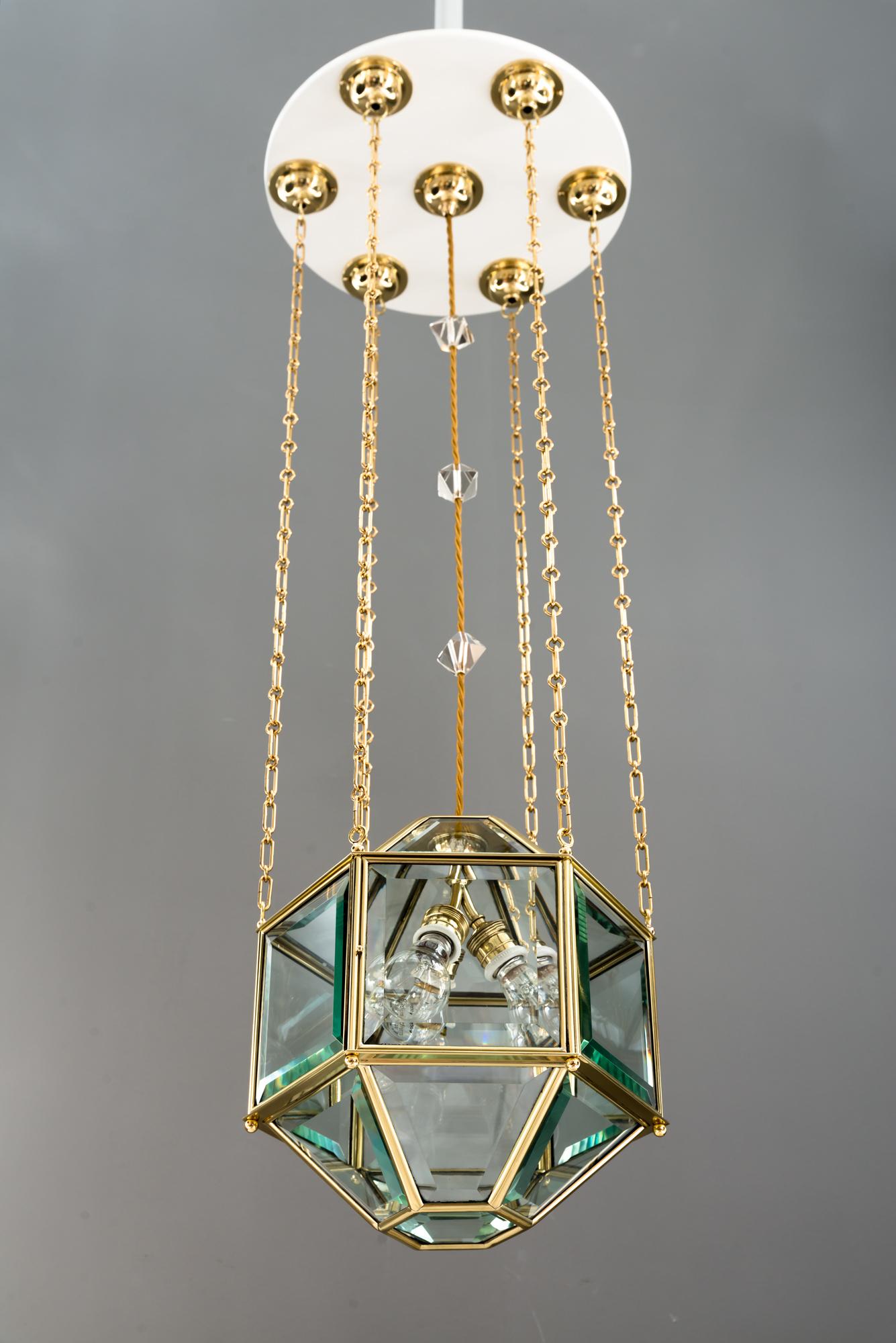 Amazing and Big Chandelier with Original Cut Glasses, Vienna, circa 1910s In Good Condition In Wien, AT