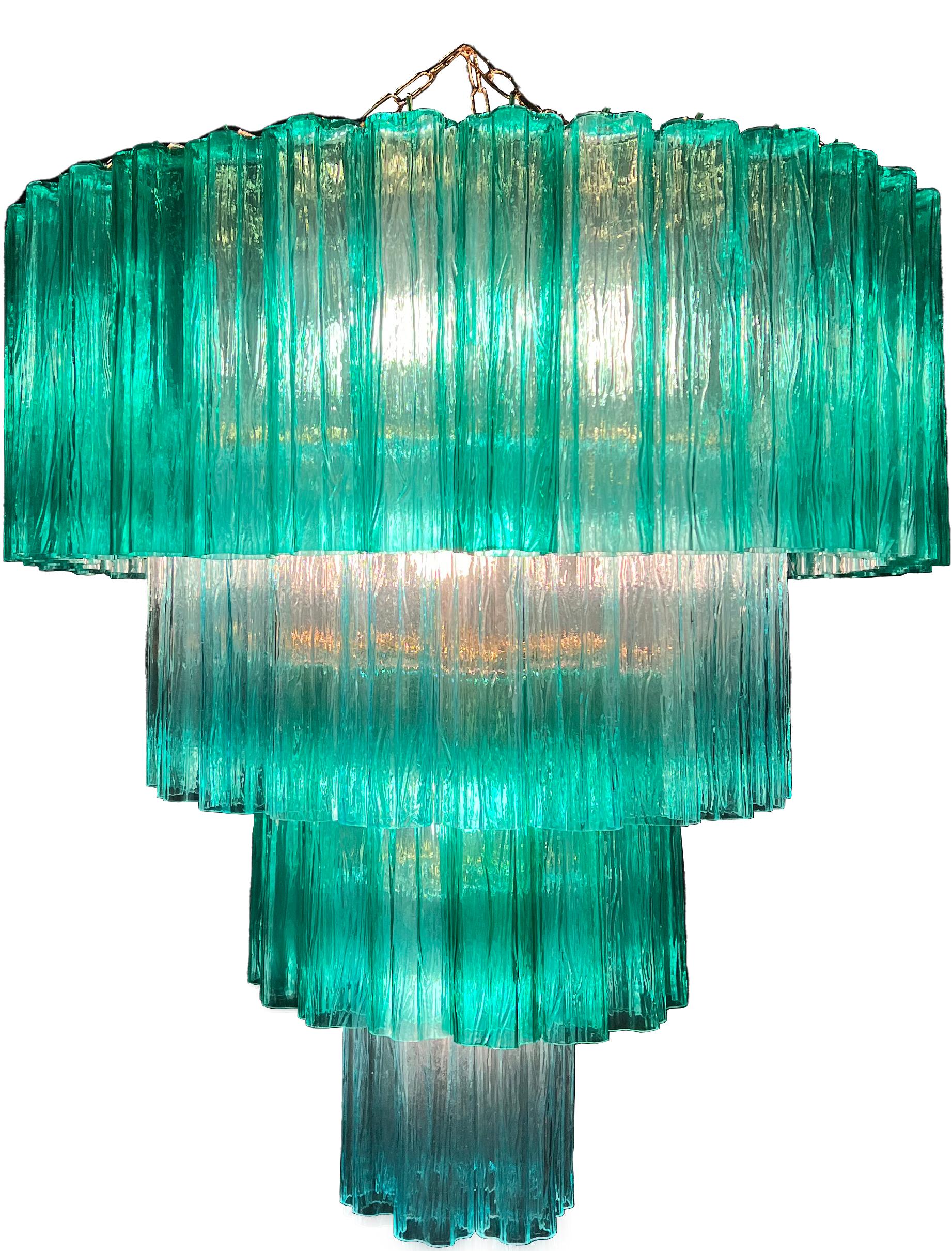Gold Plate Amazing and Charming Pair of Italian Chandeliers by Valentina Planta, Murano