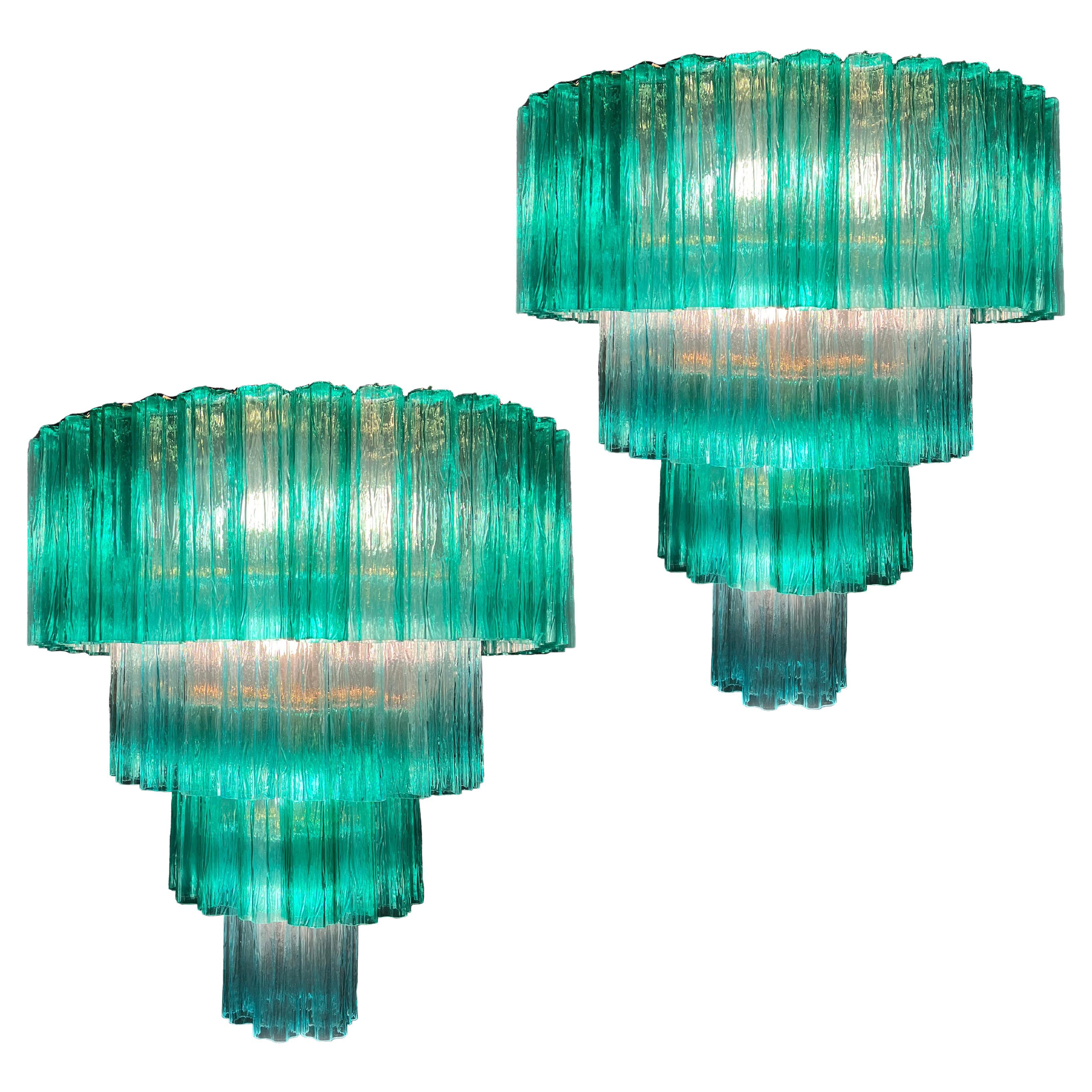 Amazing and Charming Pair of Italian Chandeliers by Valentina Planta, Murano