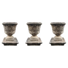 AMAZING and RARE (3) STONE VASES H56CM 19th Century