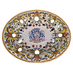Amazing and Rare French Oval Earthenware Dish 18th Century