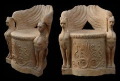 Amazing and Unique ORIGINAL ANCIENT TERRACOTTA SEAT BY MANIFATTURA DI SIGNA