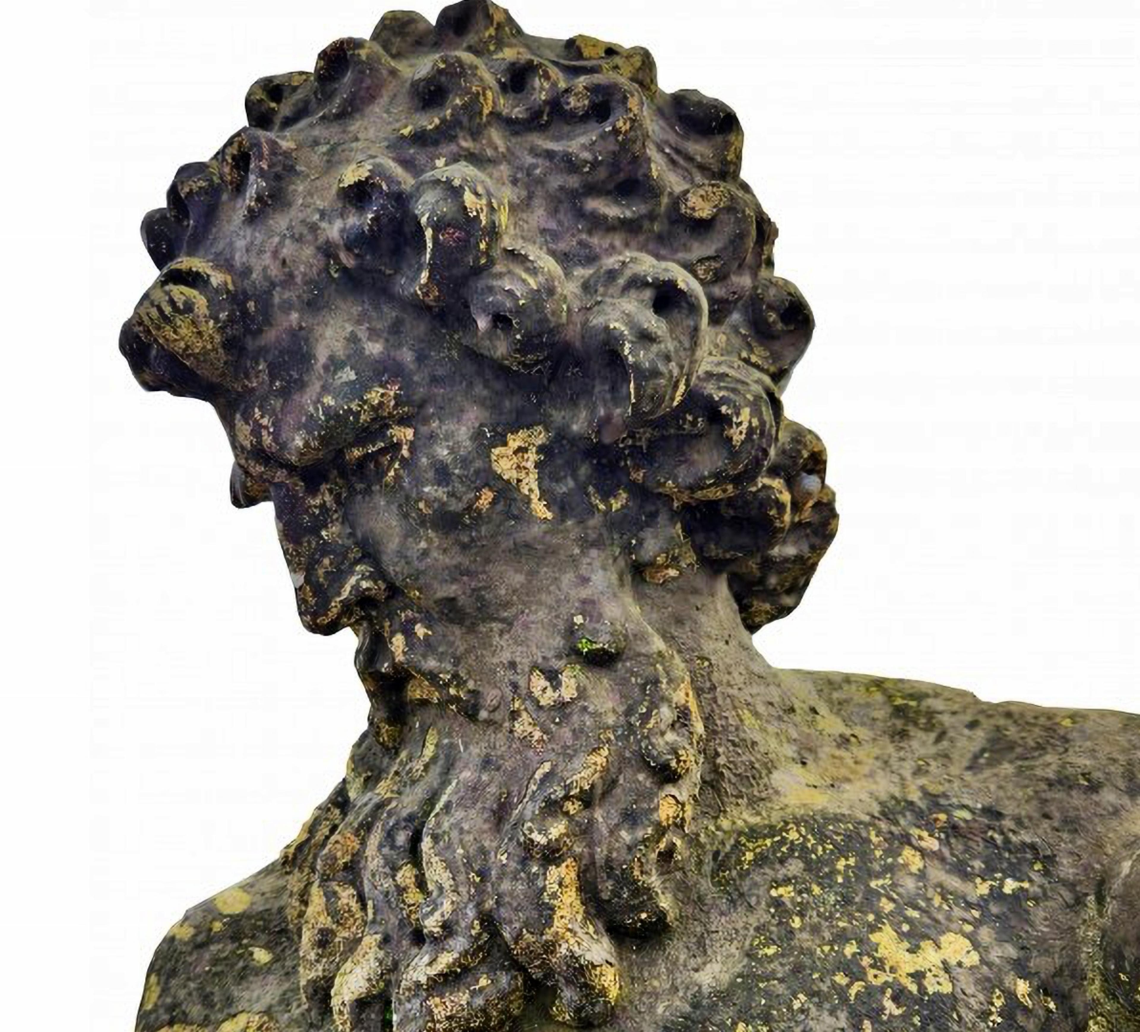 AMAZING ANTIQUE ACADEMIC COPY OF THE NEPTUNE STATUE BY GIANBOLOGNA 19th/20th Century

Academic copy with variations of the statue of Neptune by Gianbologna.
Original antique end 19th Century/began 20th
Beautiful antique patina with moss and