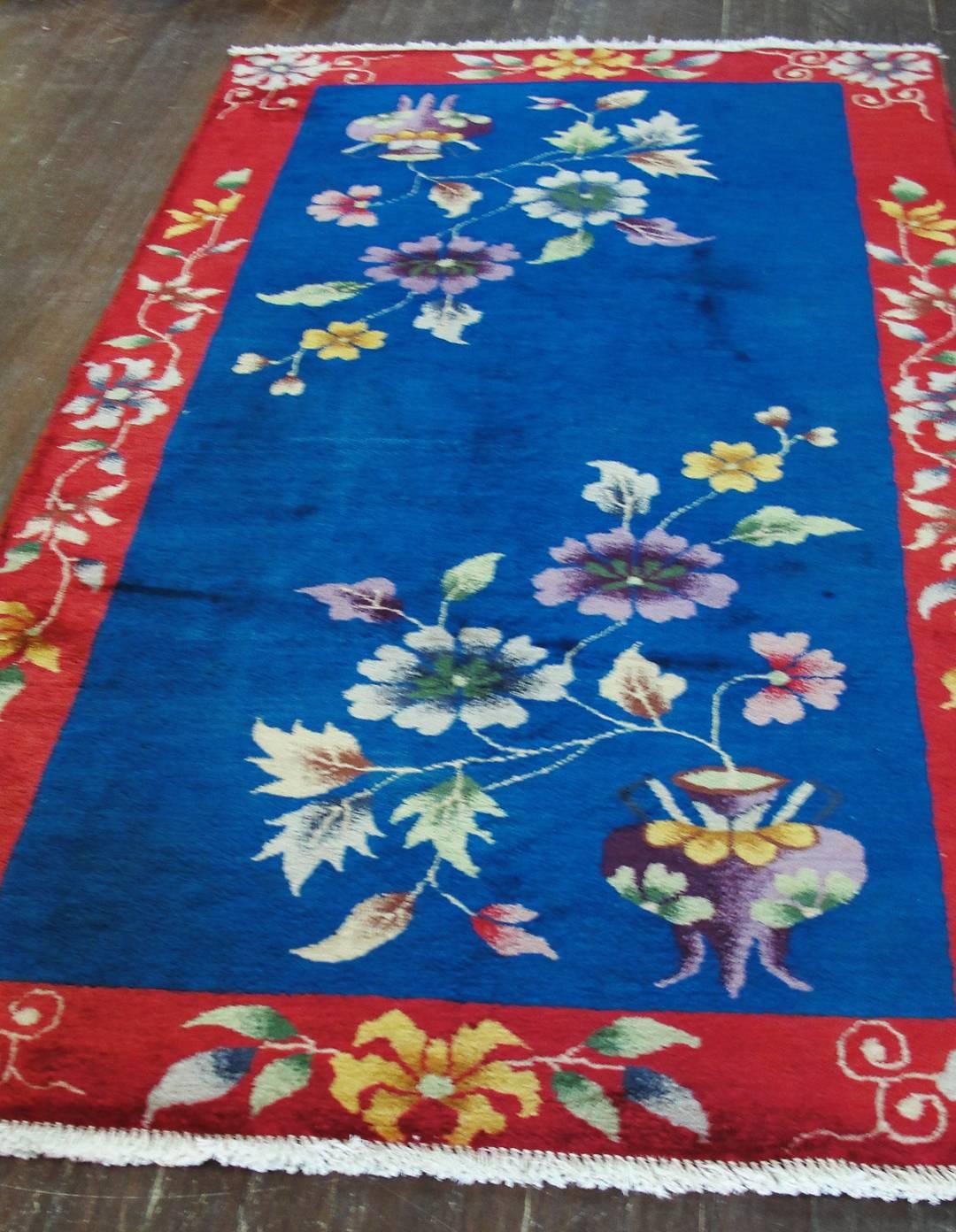 Antique Art Deco Chinese Rug For Sale 1