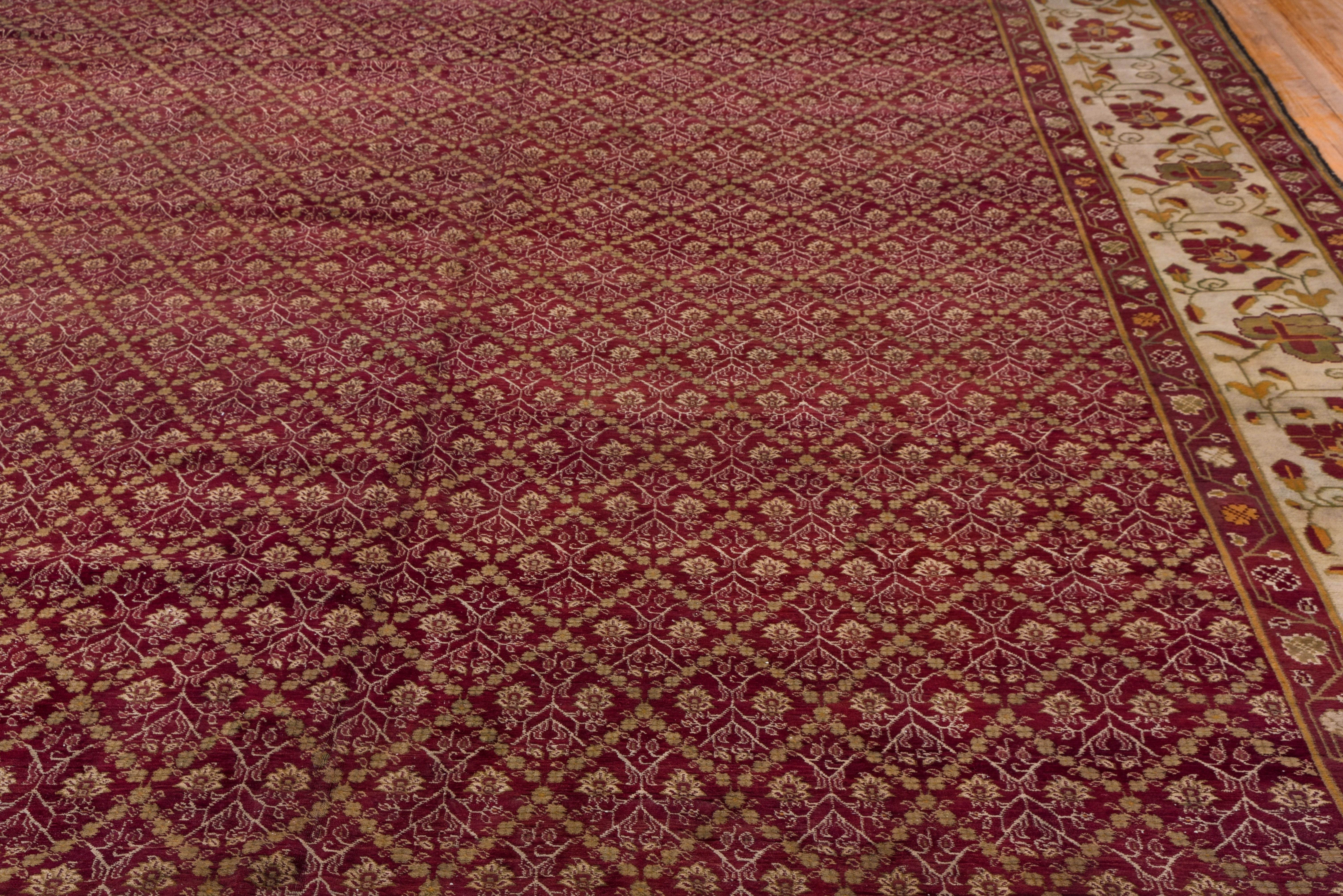 Early 20th Century Amazing Antique Indian Agra Carpet, circa 1900s