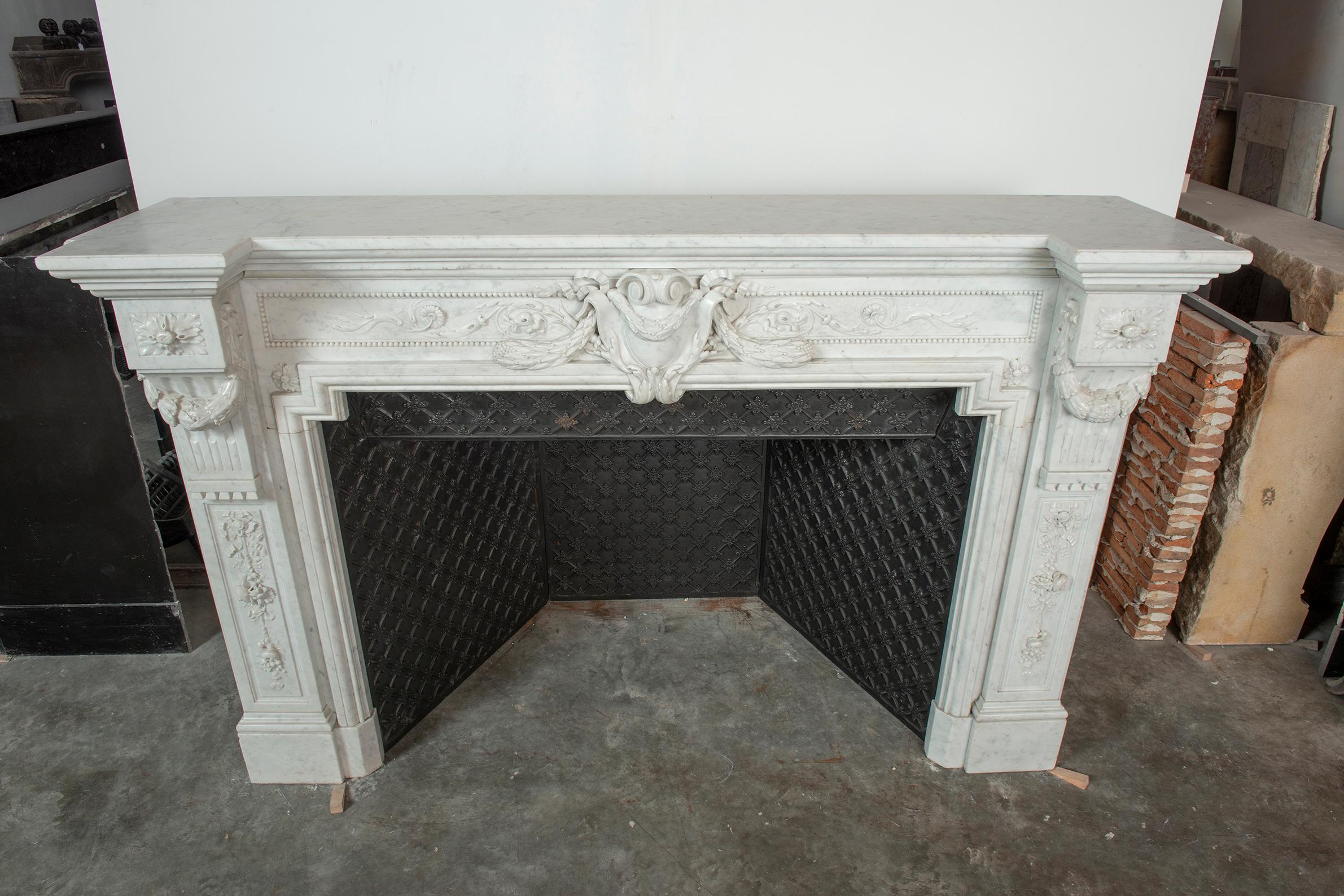 Amazing Antique Louis XVI Fireplace Mantel For Sale 11