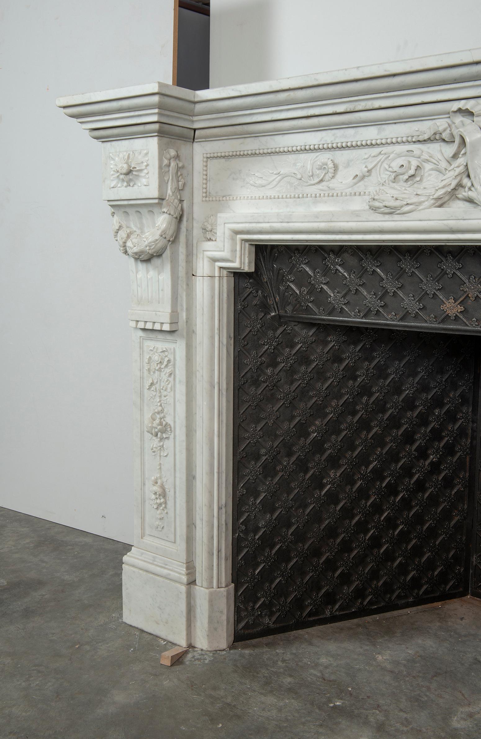 Amazing Antique Louis XVI Fireplace Mantel For Sale 13