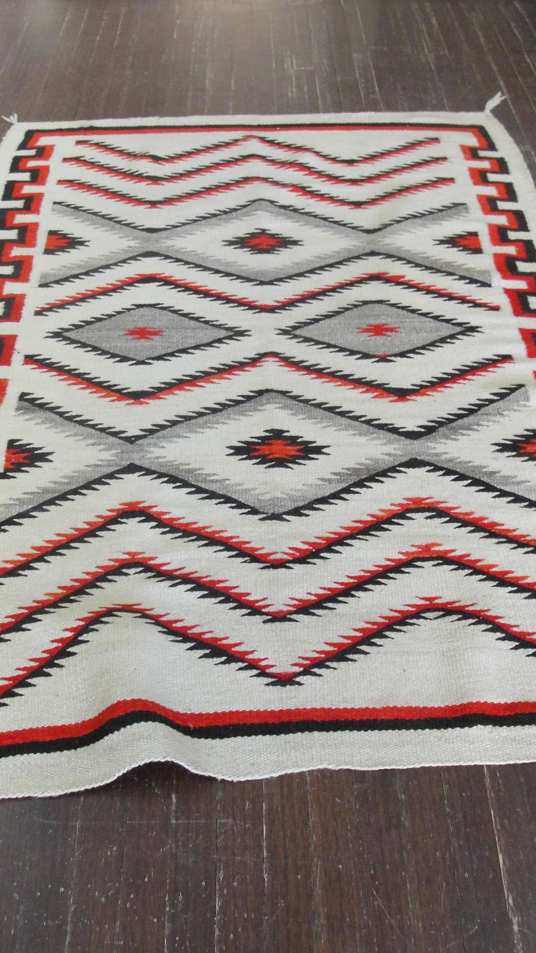 Hand-Knotted Amazing Antique Navajo Rug
