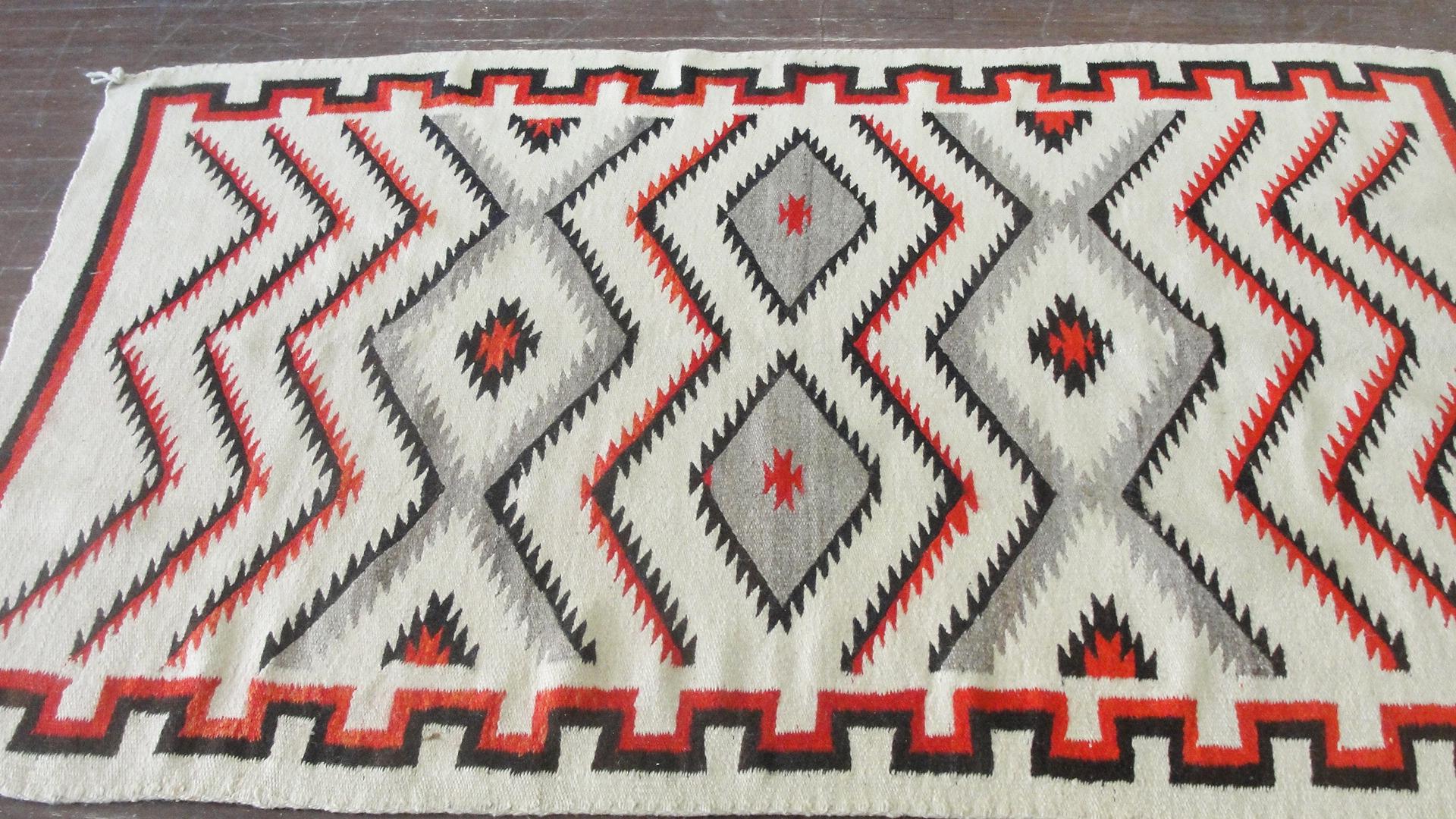 Wool Amazing Antique Navajo Rug