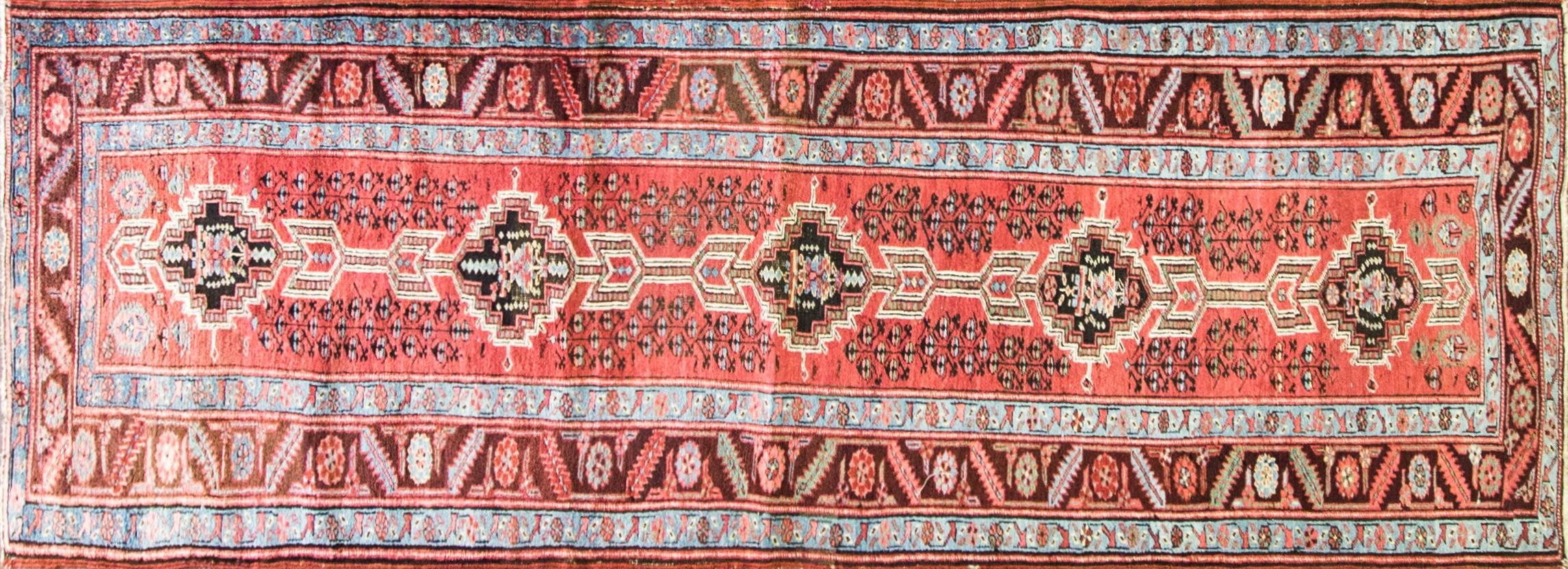North West Persian rugs are straddling the Caucasus mountains, Caspian sea and borders with South Asia. Rugs produced in North West Persia represent a convergence of cultures from the Kazakhs and Khazars to the invading Mughals. The region of N.