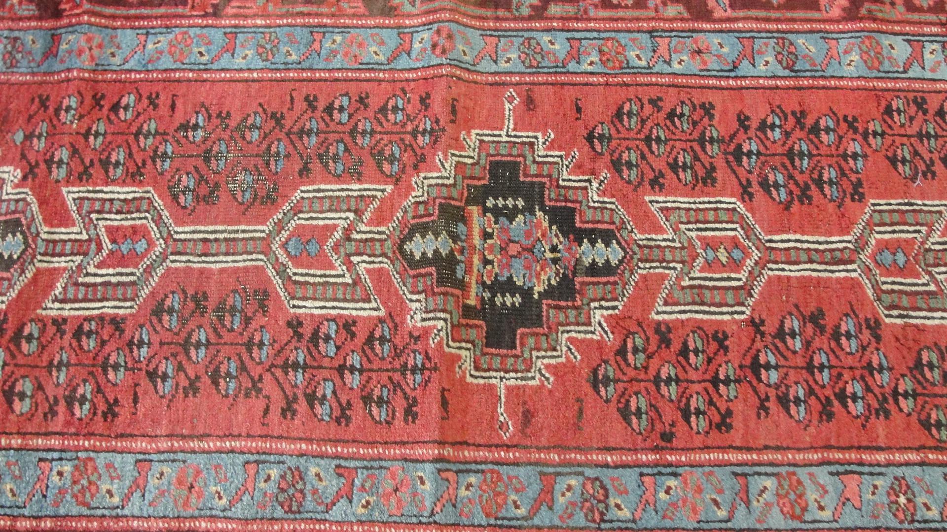 Hand-Knotted Amazing Antique Northwest Persian Azarbaijan, Heriz Runner