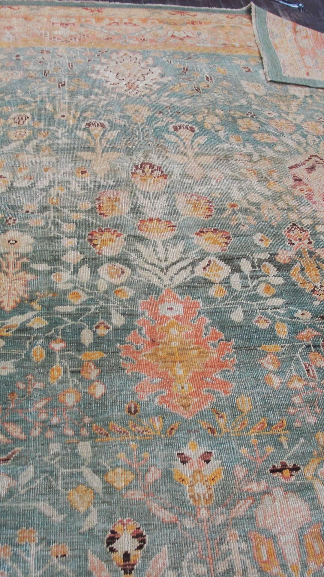 Hand-Knotted Amazing Antique Oushak Carpet For Sale