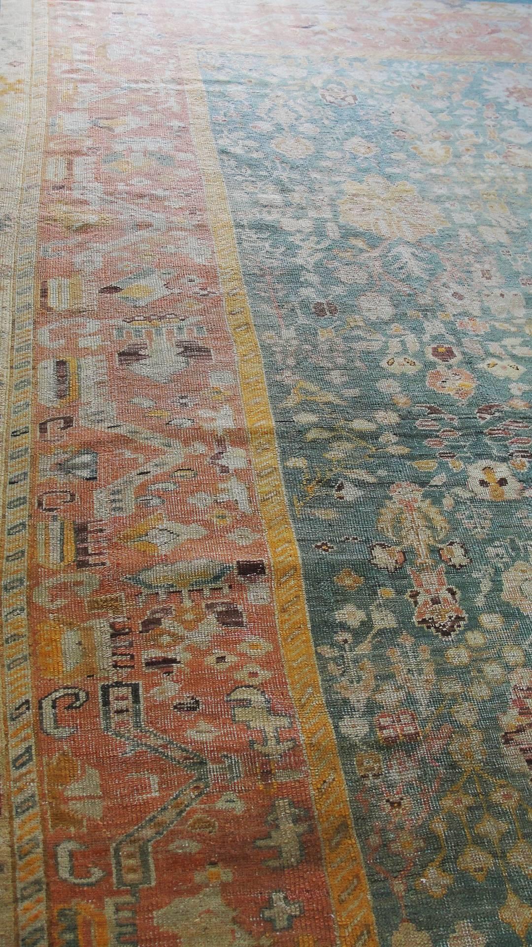 Amazing Antique Oushak Carpet For Sale 1