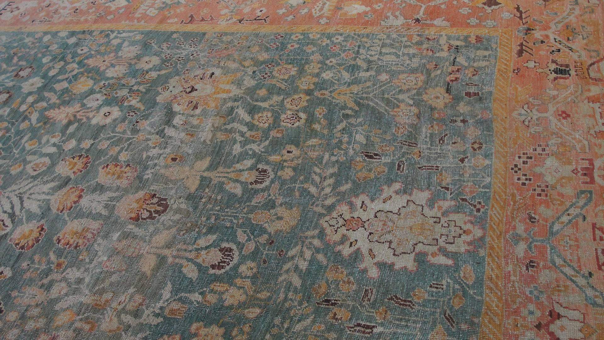 Amazing Antique Oushak Carpet For Sale 2