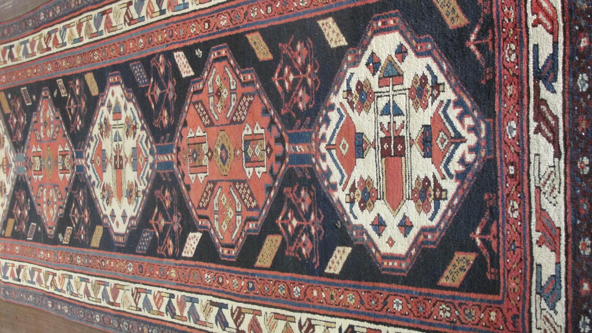 Wool  Antique Persian Bakhtiari Runner For Sale