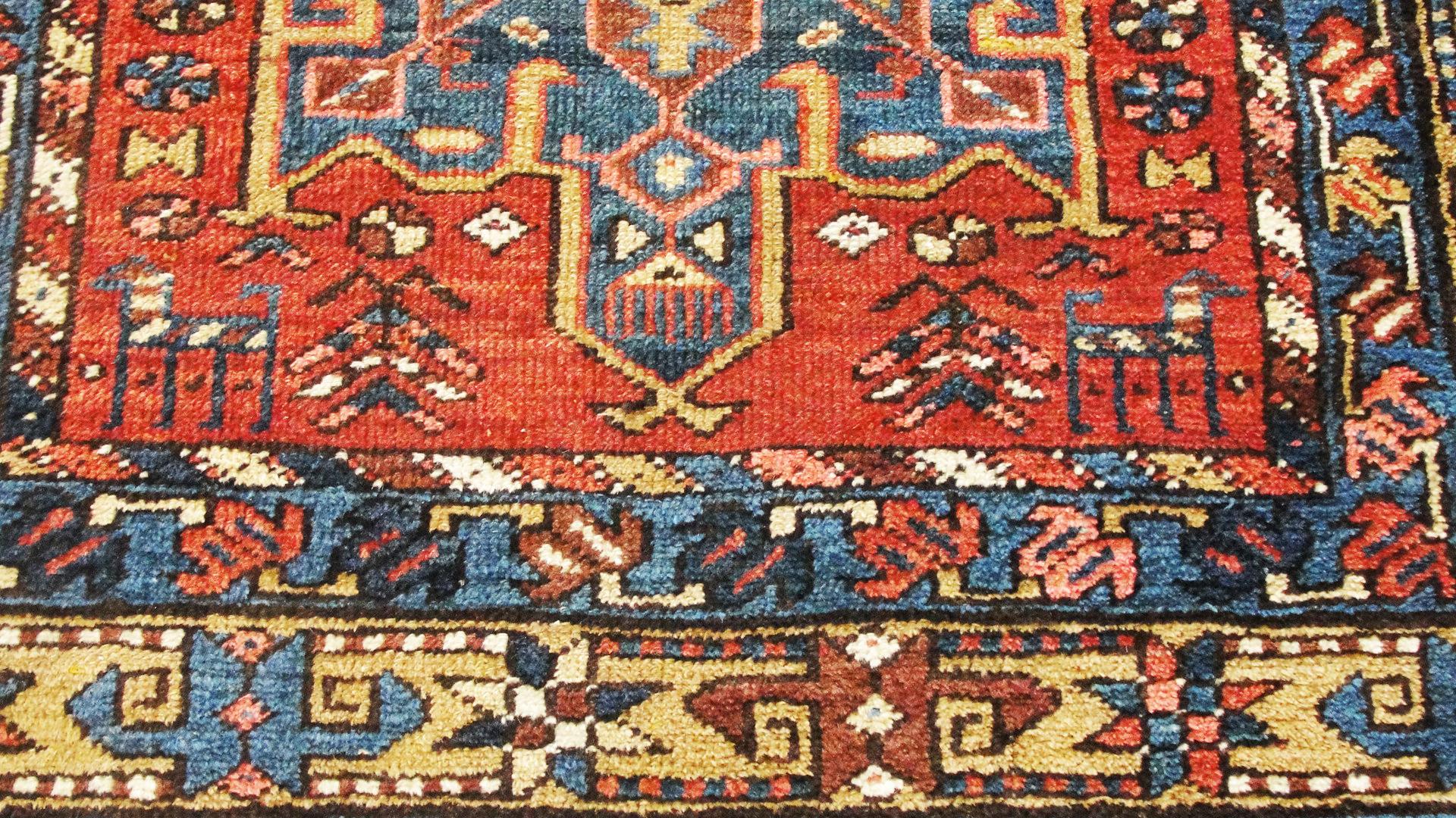 Hand-Woven  Antique Persian Heriz, Karaja, Serapi Runner For Sale