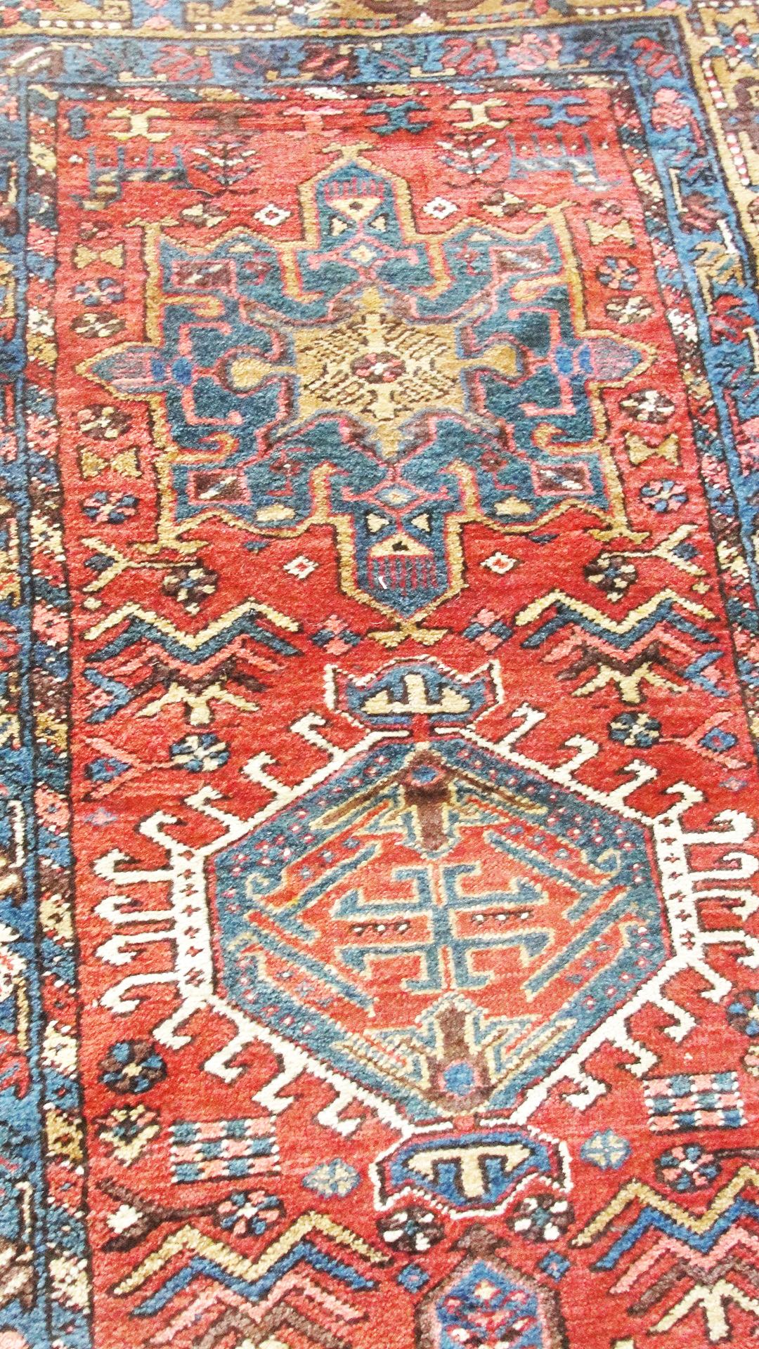 Wool  Antique Persian Heriz, Karaja, Serapi Runner For Sale