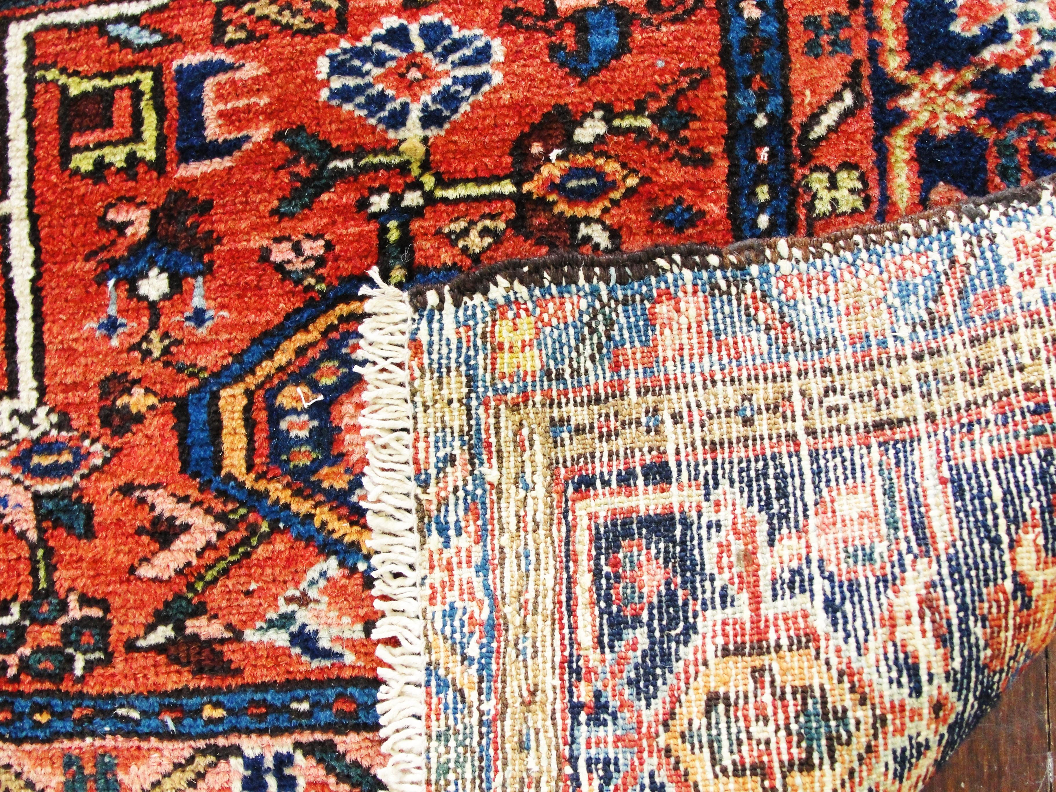 Heriz Serapi Antique Persian Karajah/Heriz/Serapi Rug, 4'10