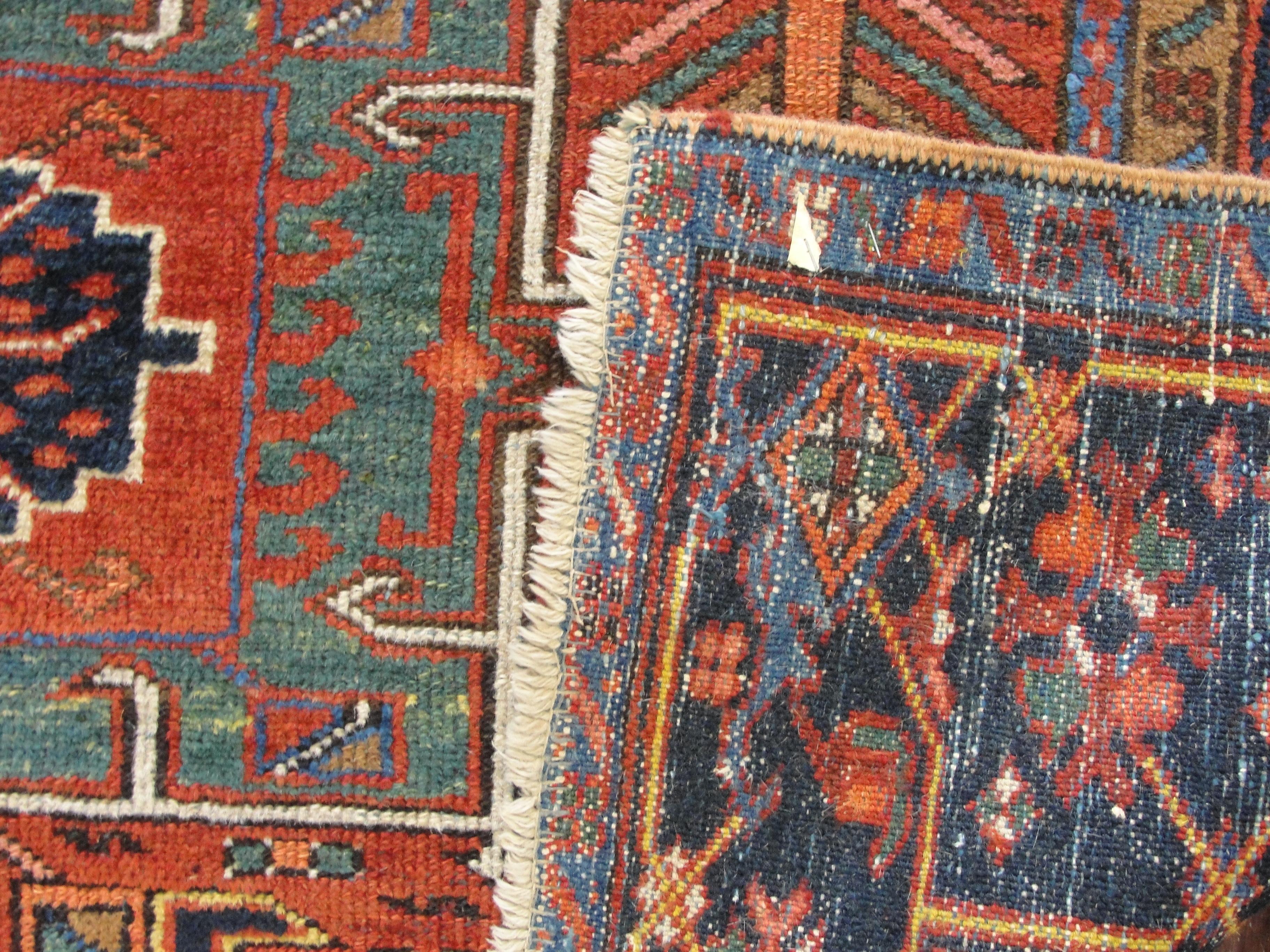 Heriz Serapi  Antique Persian Karajah Rug, Amazing colors.