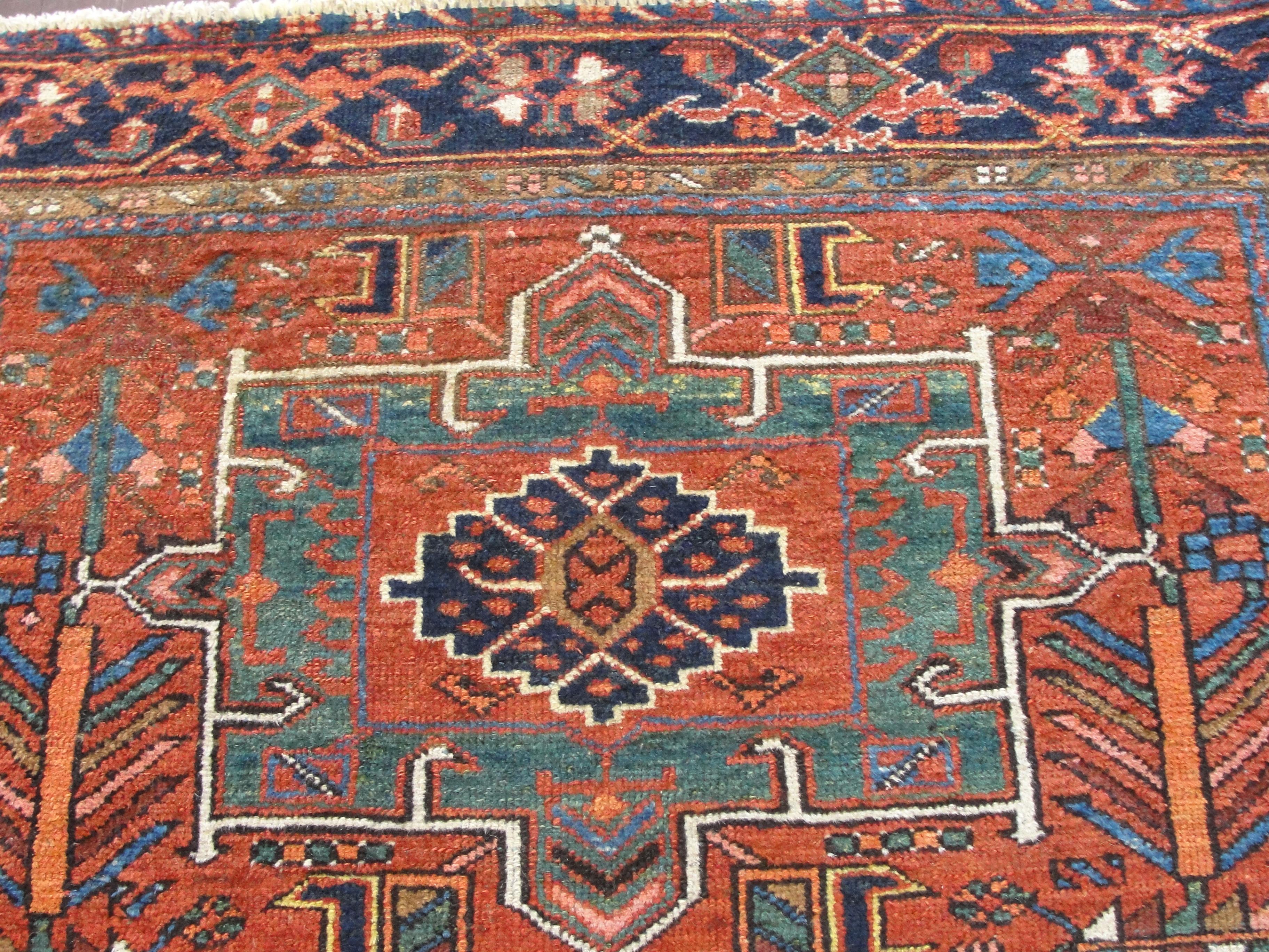 Hand-Woven  Antique Persian Karajah Rug, Amazing colors.