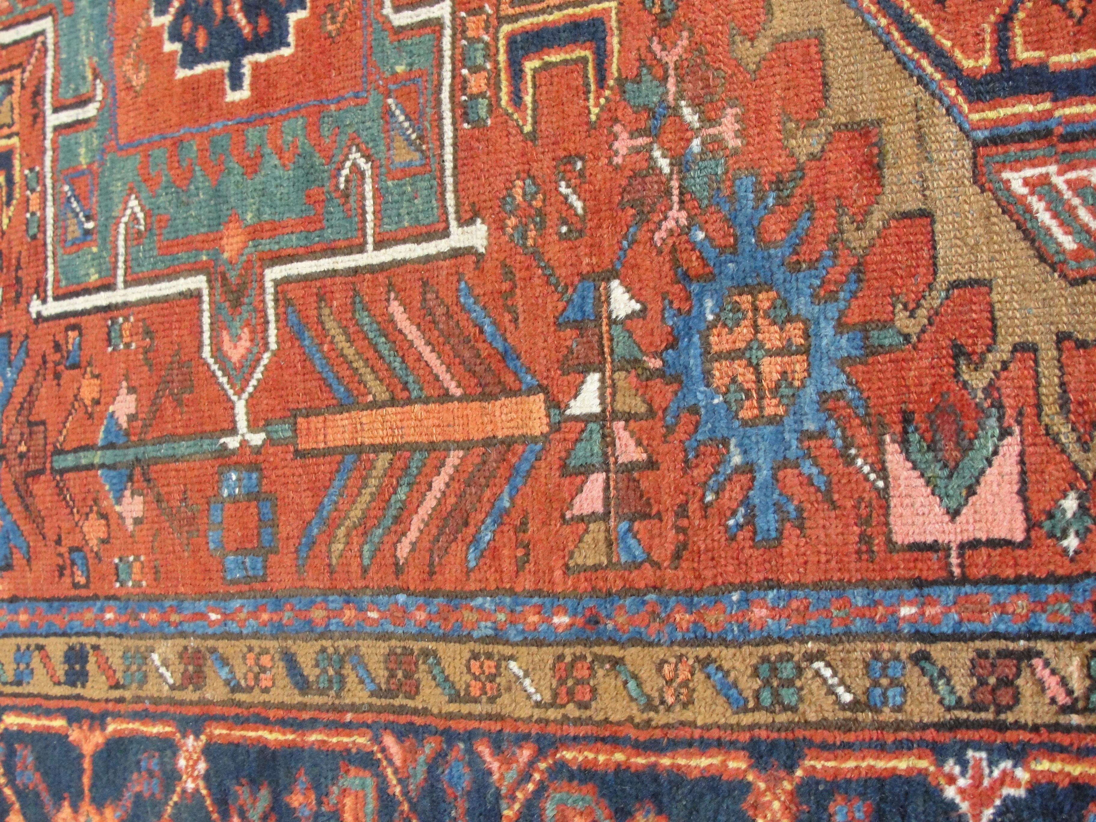 20th Century  Antique Persian Karajah Rug, Amazing colors.