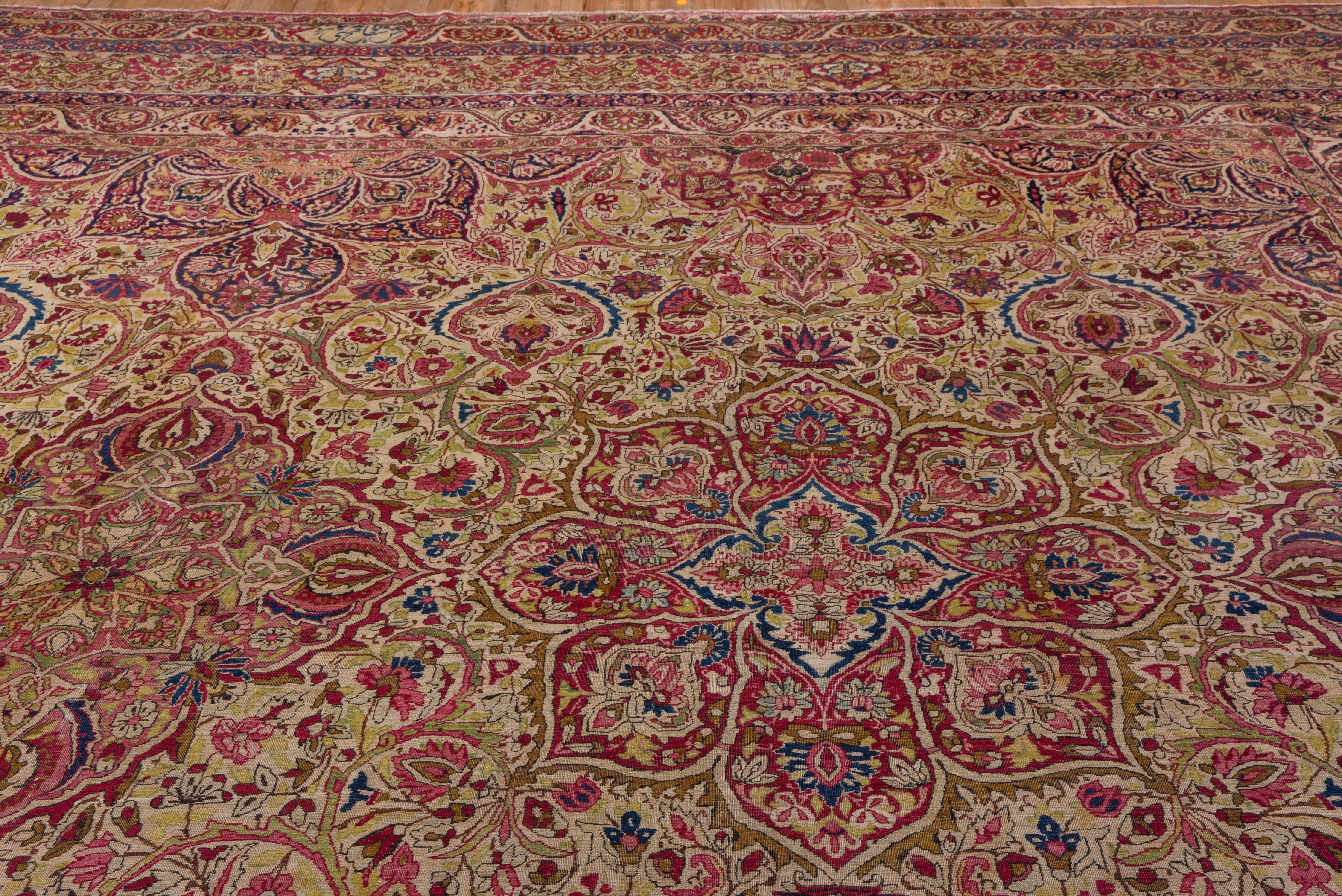 Kirman Amazing Antique Persian Lavar Kerman Carpet, Mansion Carpet, circa 1900s For Sale