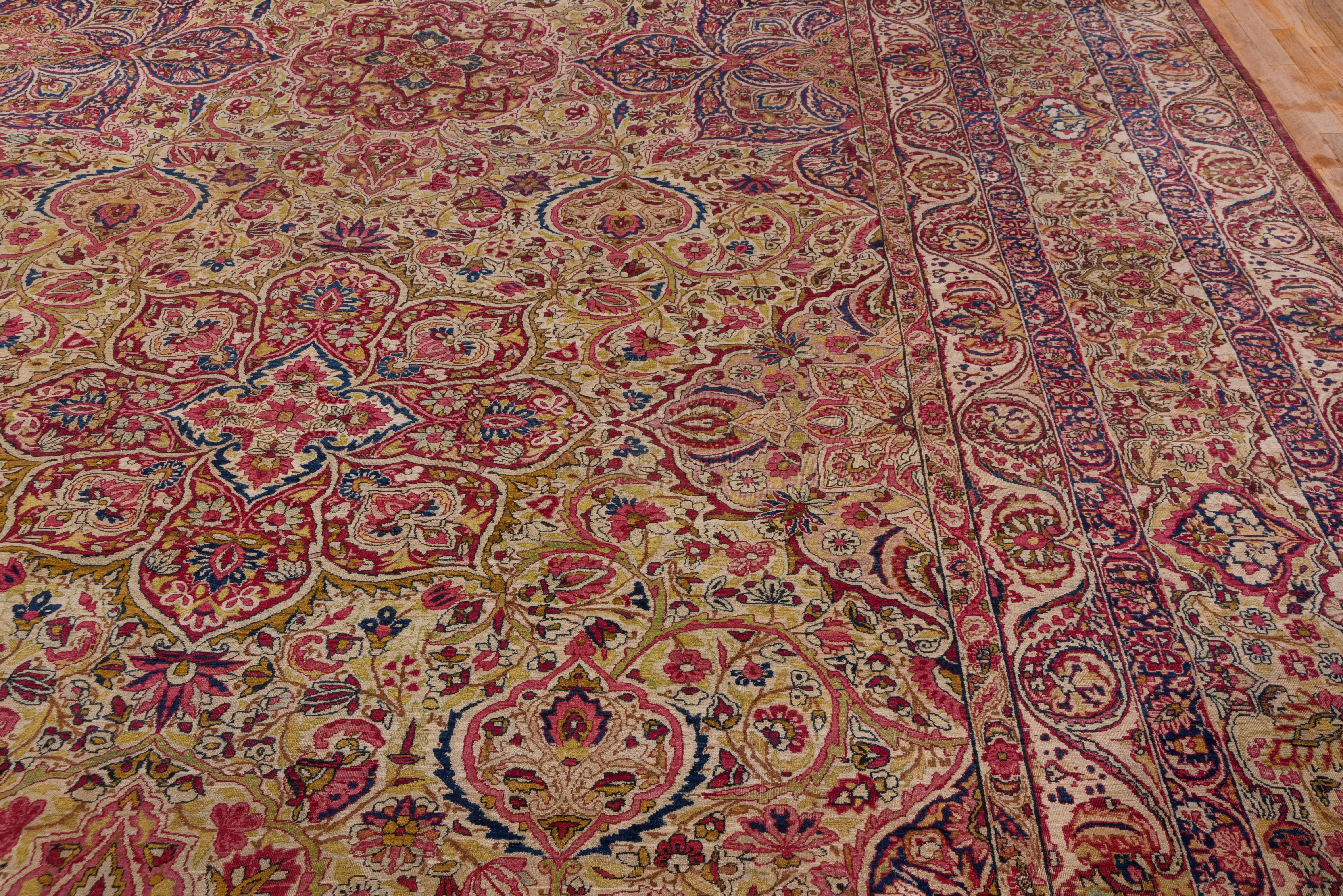 Amazing Antique Persian Lavar Kerman Carpet, Mansion Carpet, circa 1900s (Persisch) im Angebot