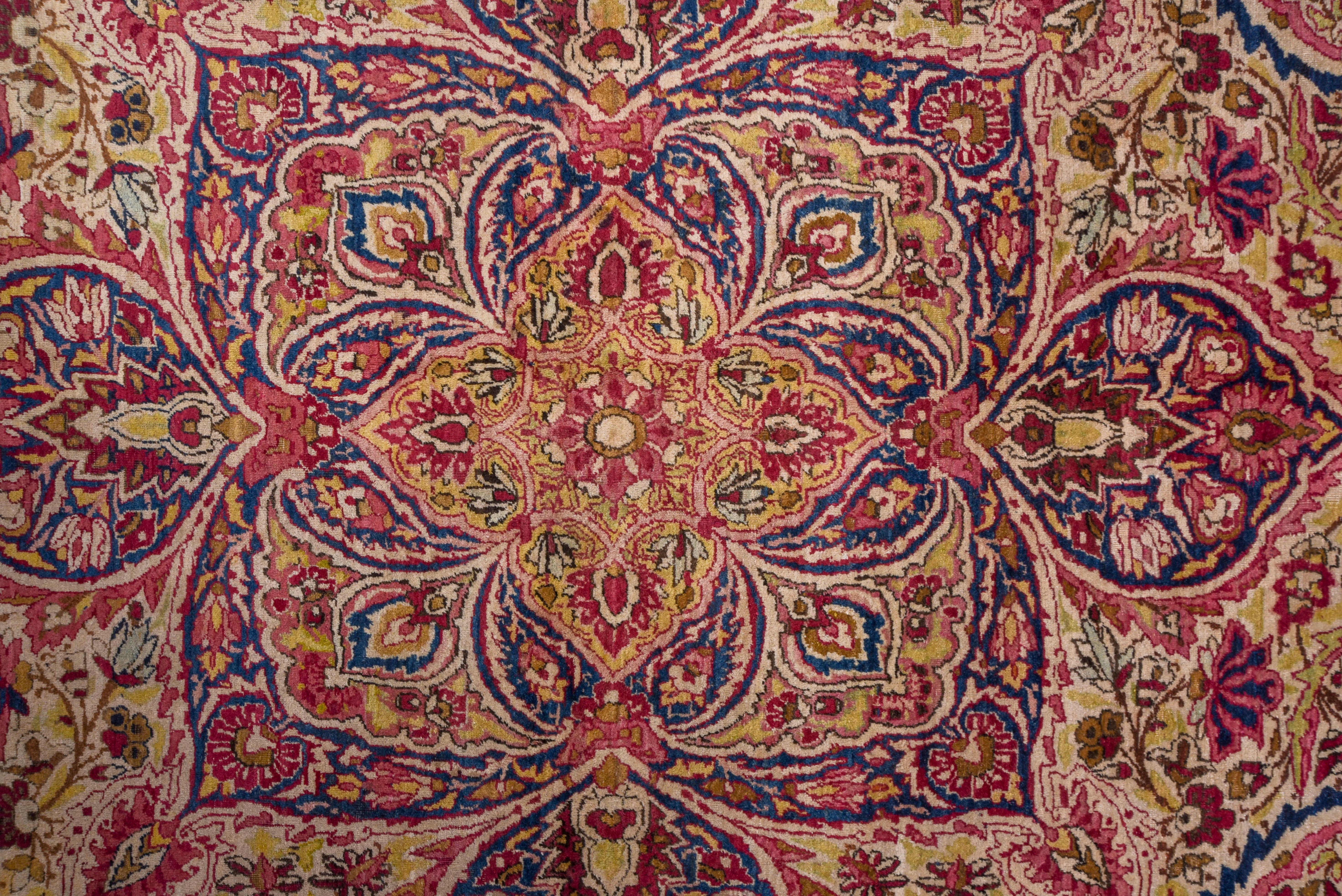 Amazing Antique Persian Lavar Kerman Carpet, Mansion Carpet, circa 1900s (Handgeknüpft) im Angebot