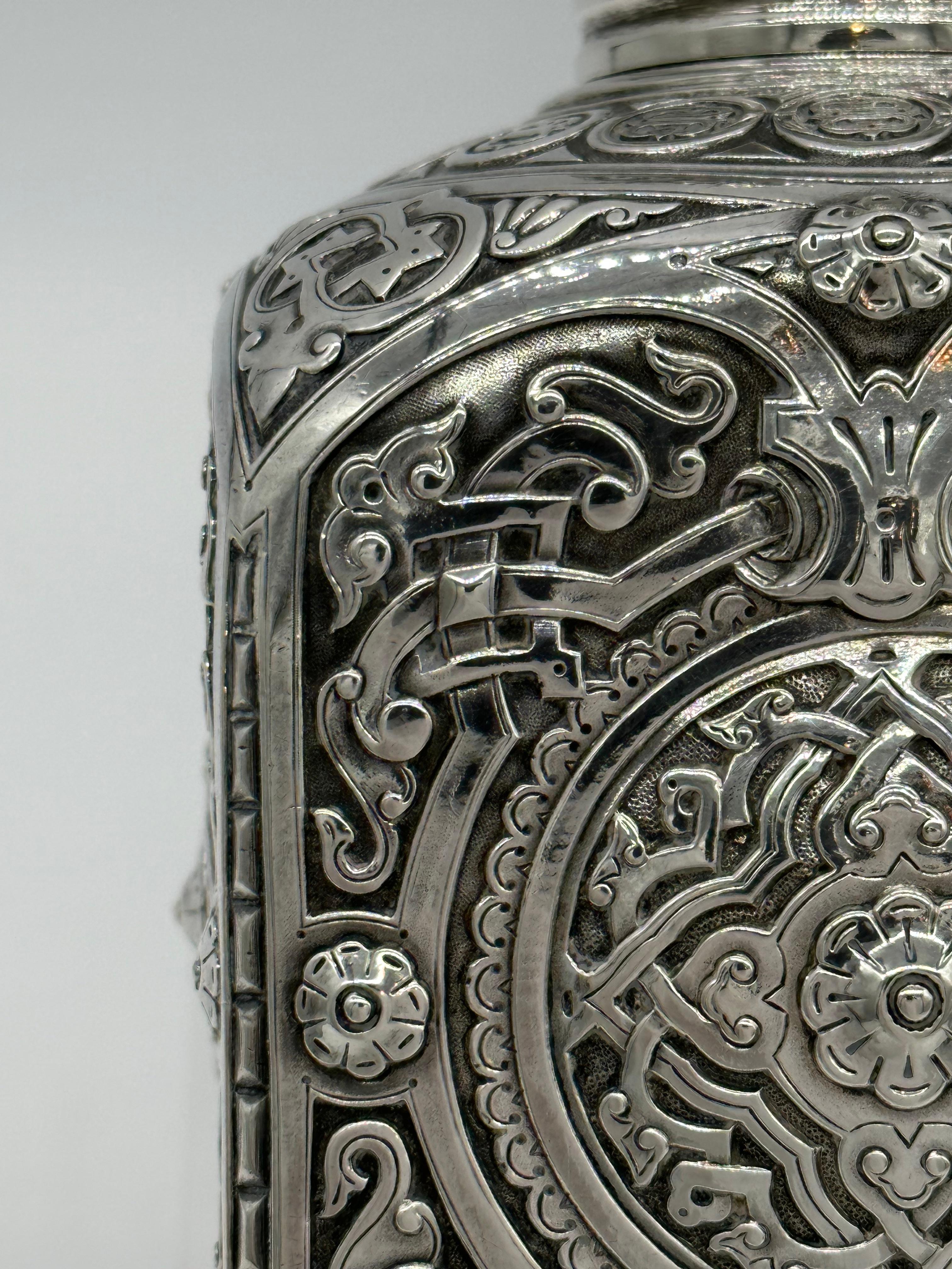 Amazing Antique Russian Imperial Silver Tea Caddy, Loskutov, Moscow 1889 4