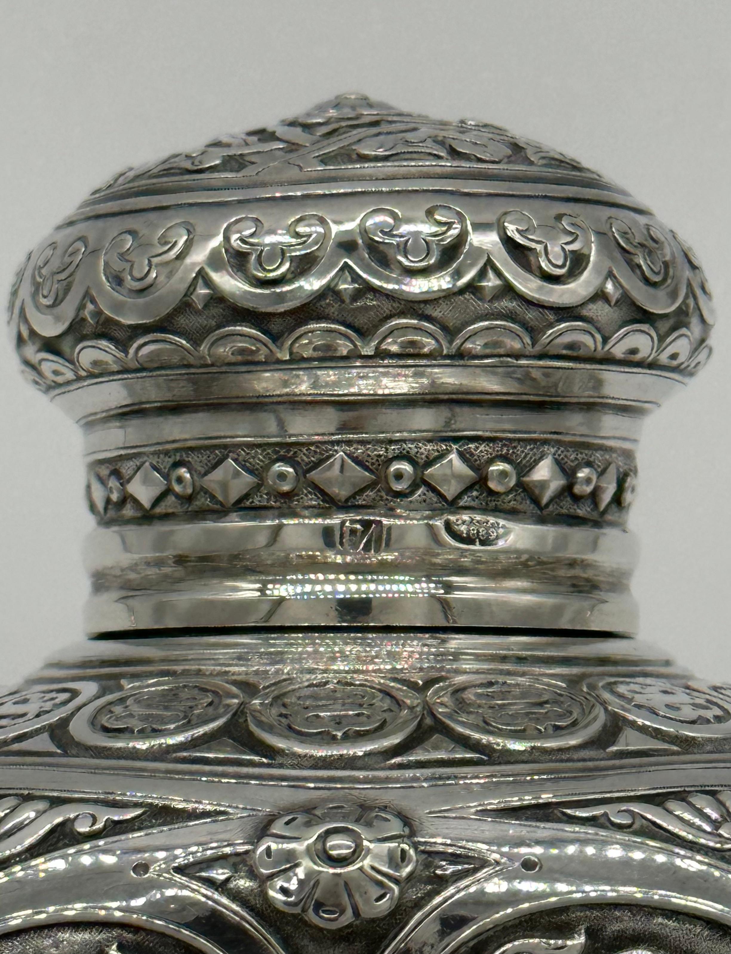 Amazing Antique Russian Imperial Silver Tea Caddy, Loskutov, Moscow 1889 11