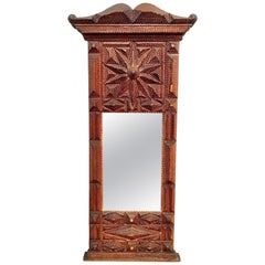 Amazing Antique Tramp Art Mirror from the Turn of the Century